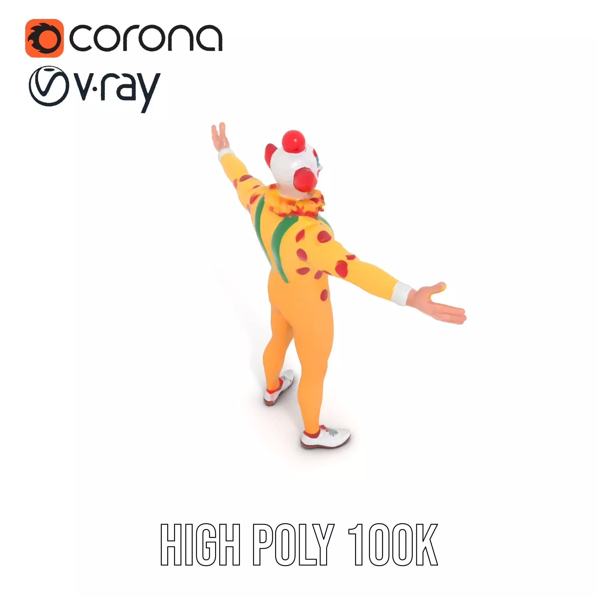 Colorful Juggling Clown model pack Low-poly 3D model_19
