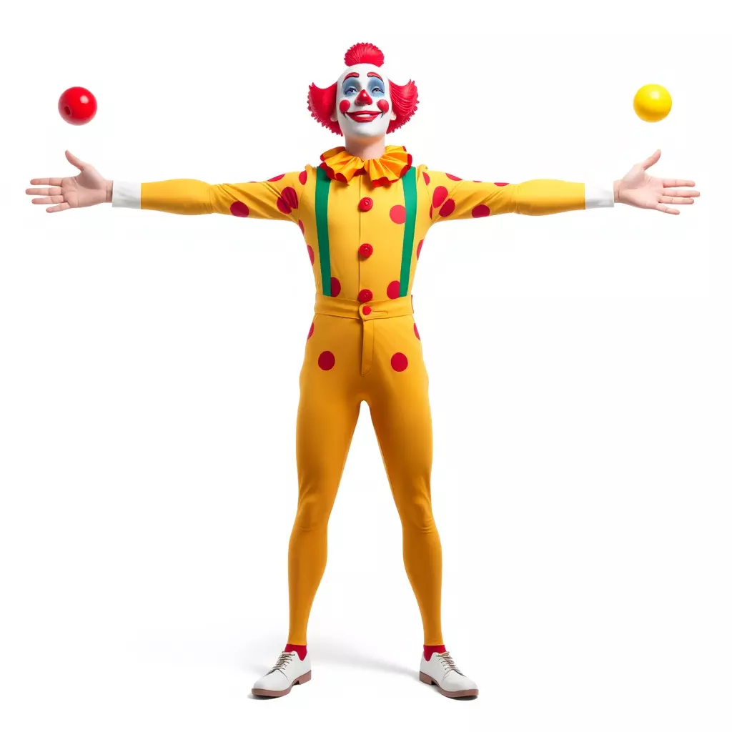 Colorful Juggling Clown model pack Low-poly 3D model_3