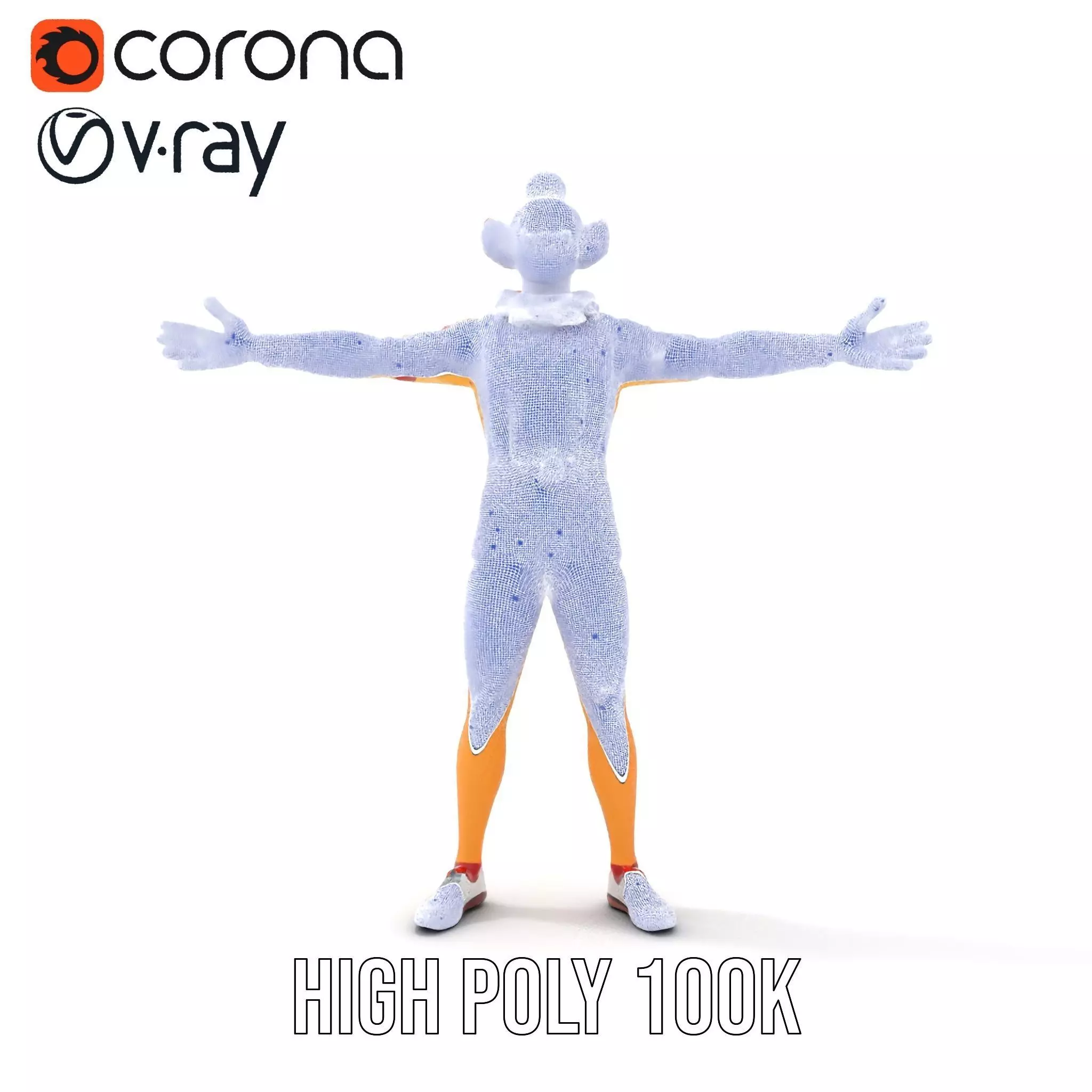 Colorful Juggling Clown model pack Low-poly 3D model_34