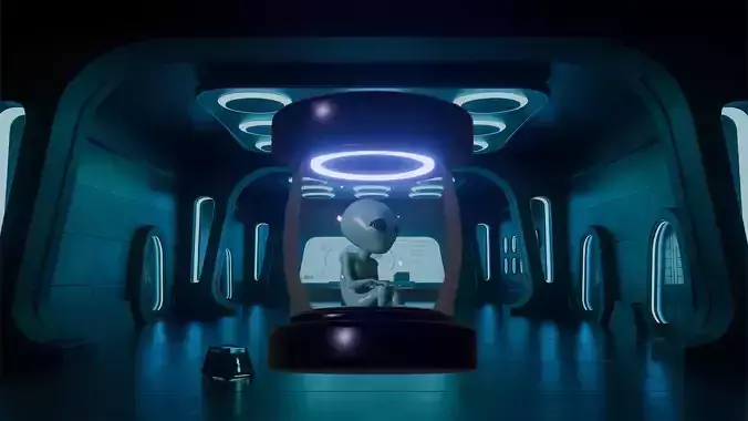 Alien in a Sci-Fi Tube - Low Poly 3D Model Low-poly 3D model Alien in a Sci-Fi Tube - Low Poly 3D Model Low-poly 3D model