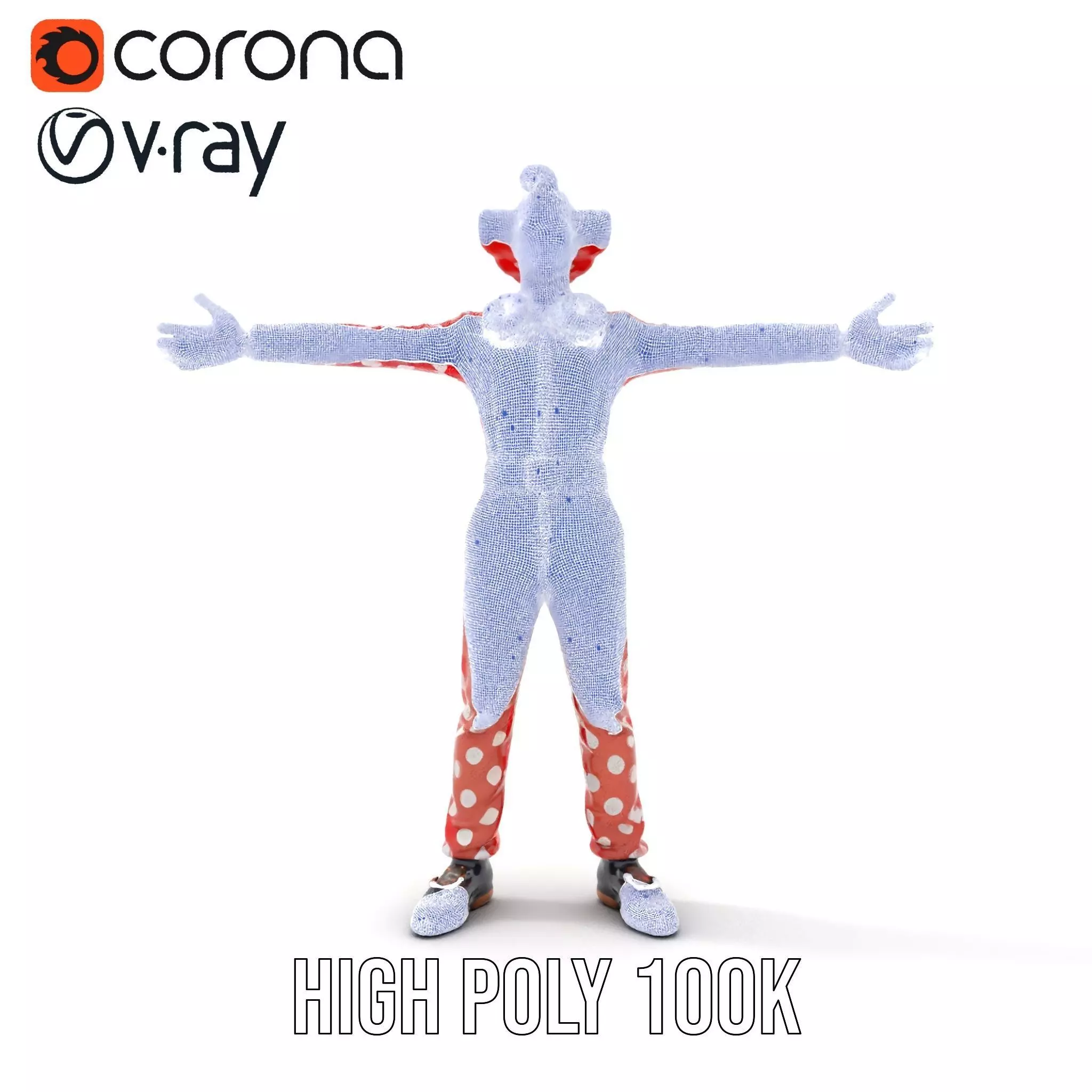 Polka Dot Clown model pack Low-poly 3D model_34