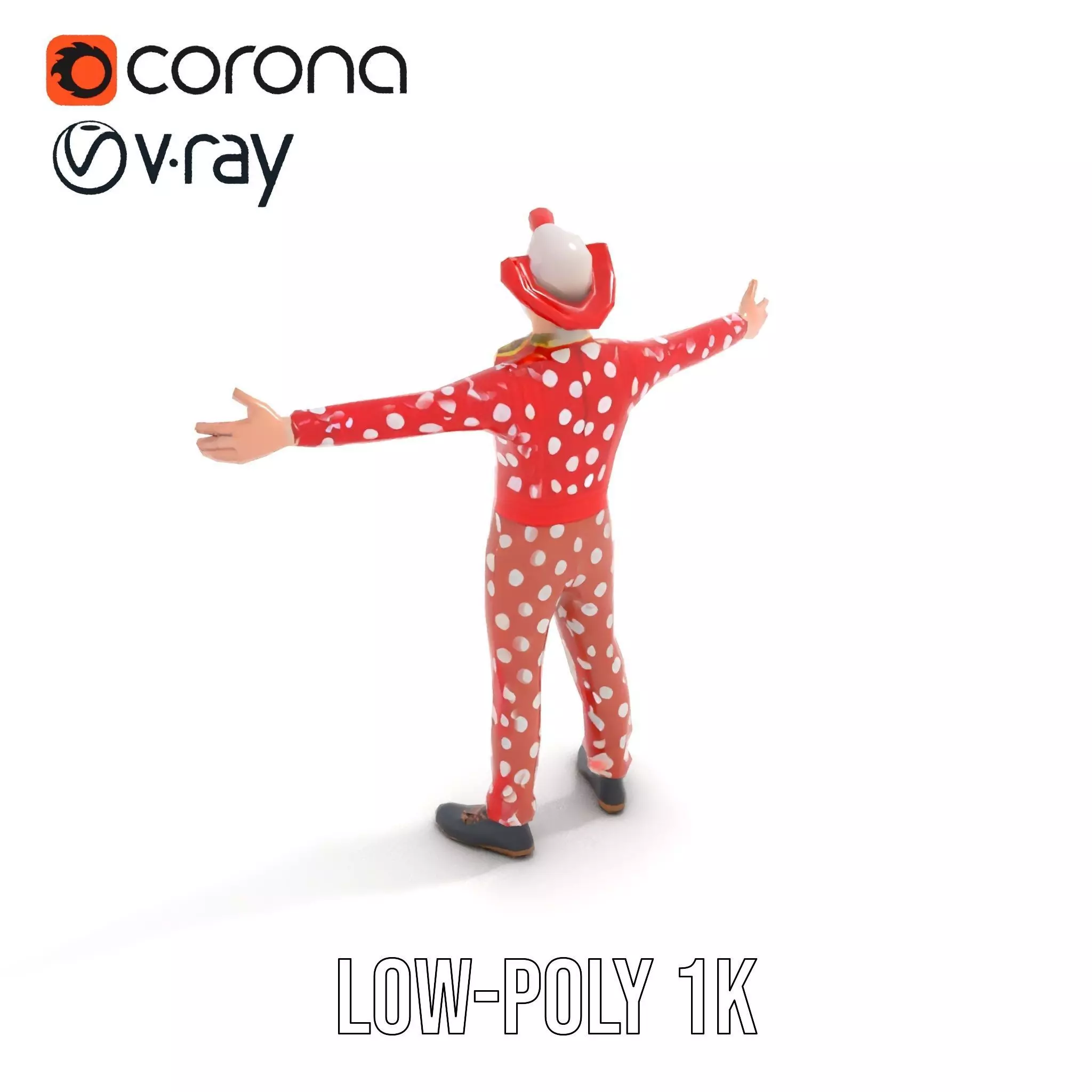 Polka Dot Clown model pack Low-poly 3D model_15