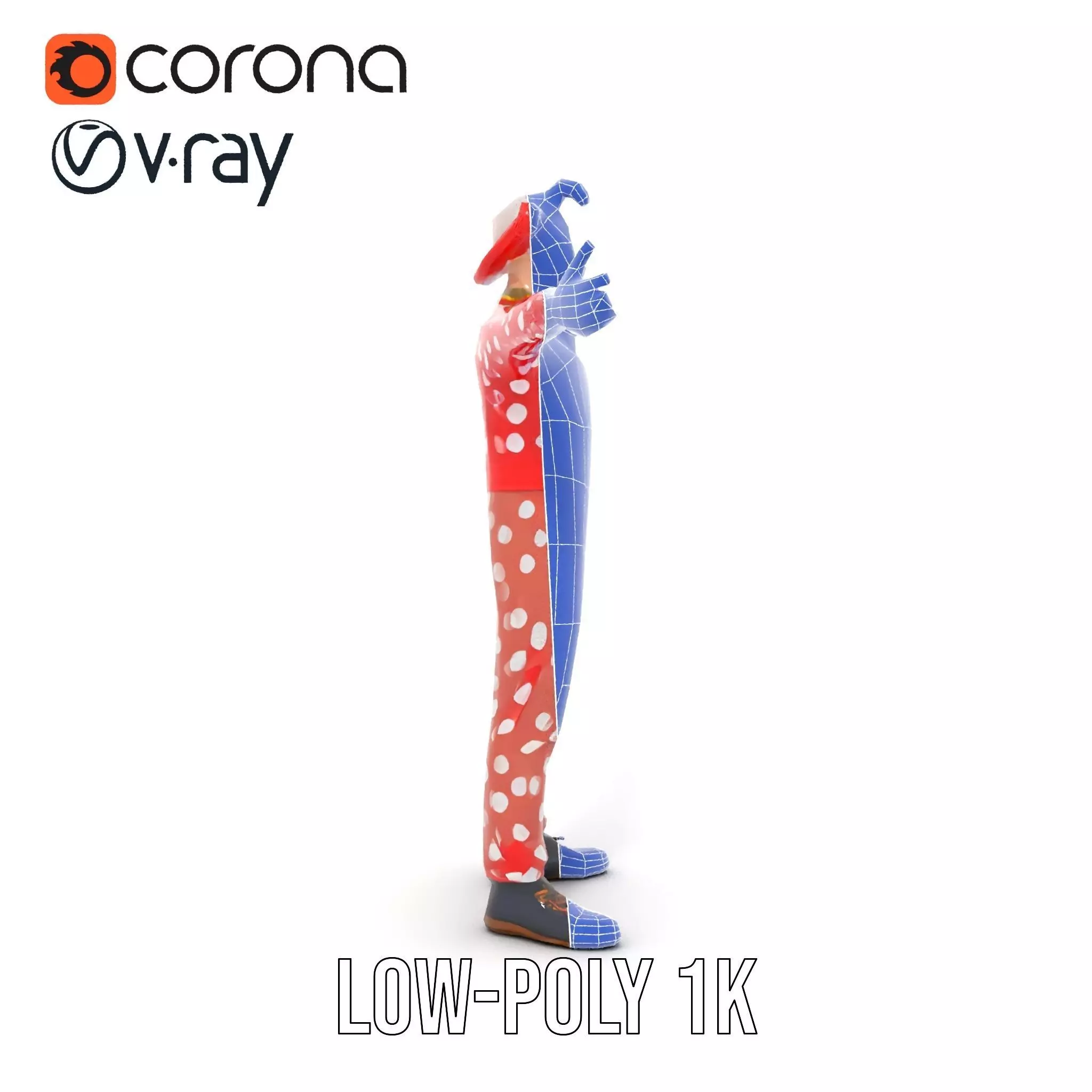 Polka Dot Clown model pack Low-poly 3D model_20