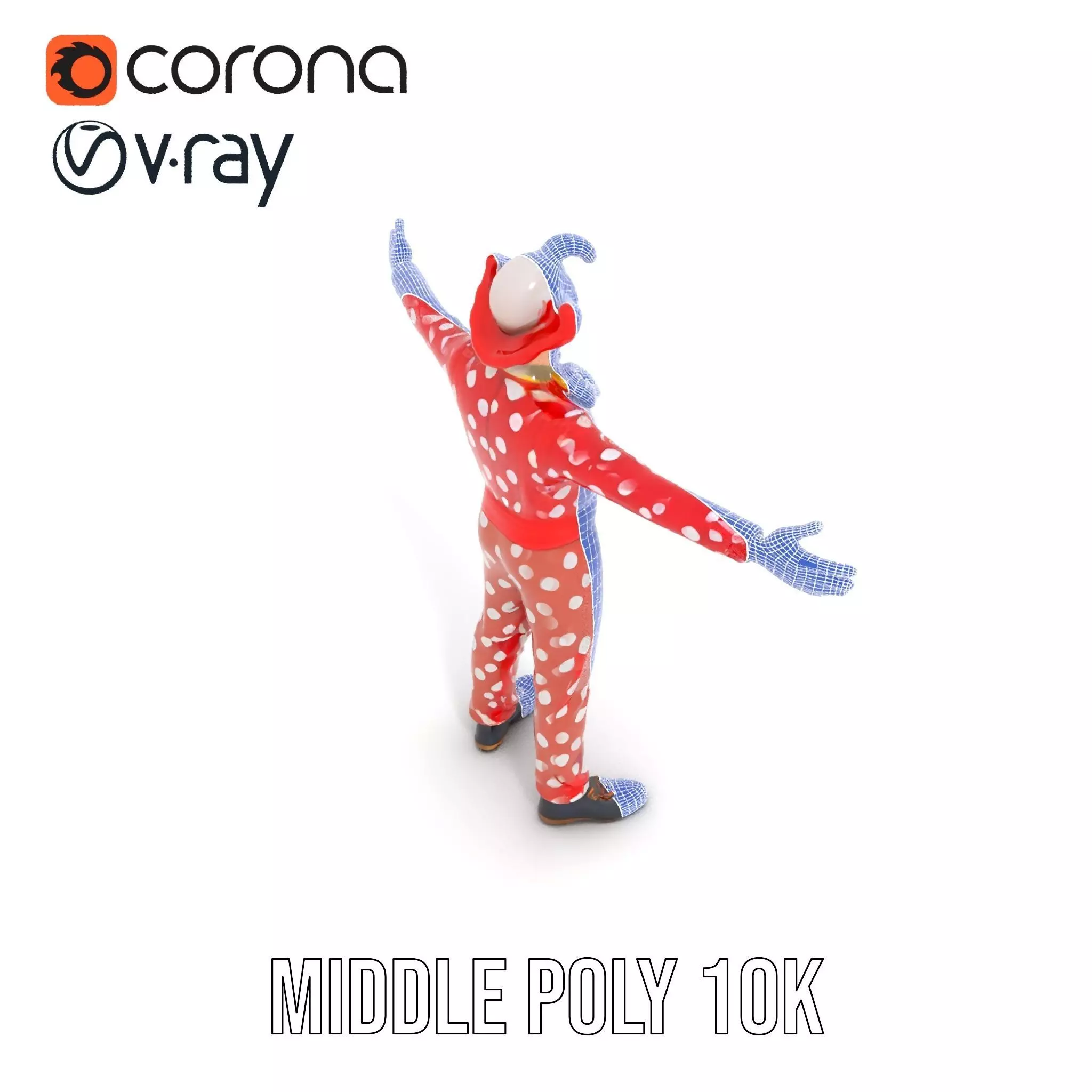 Polka Dot Clown model pack Low-poly 3D model_22