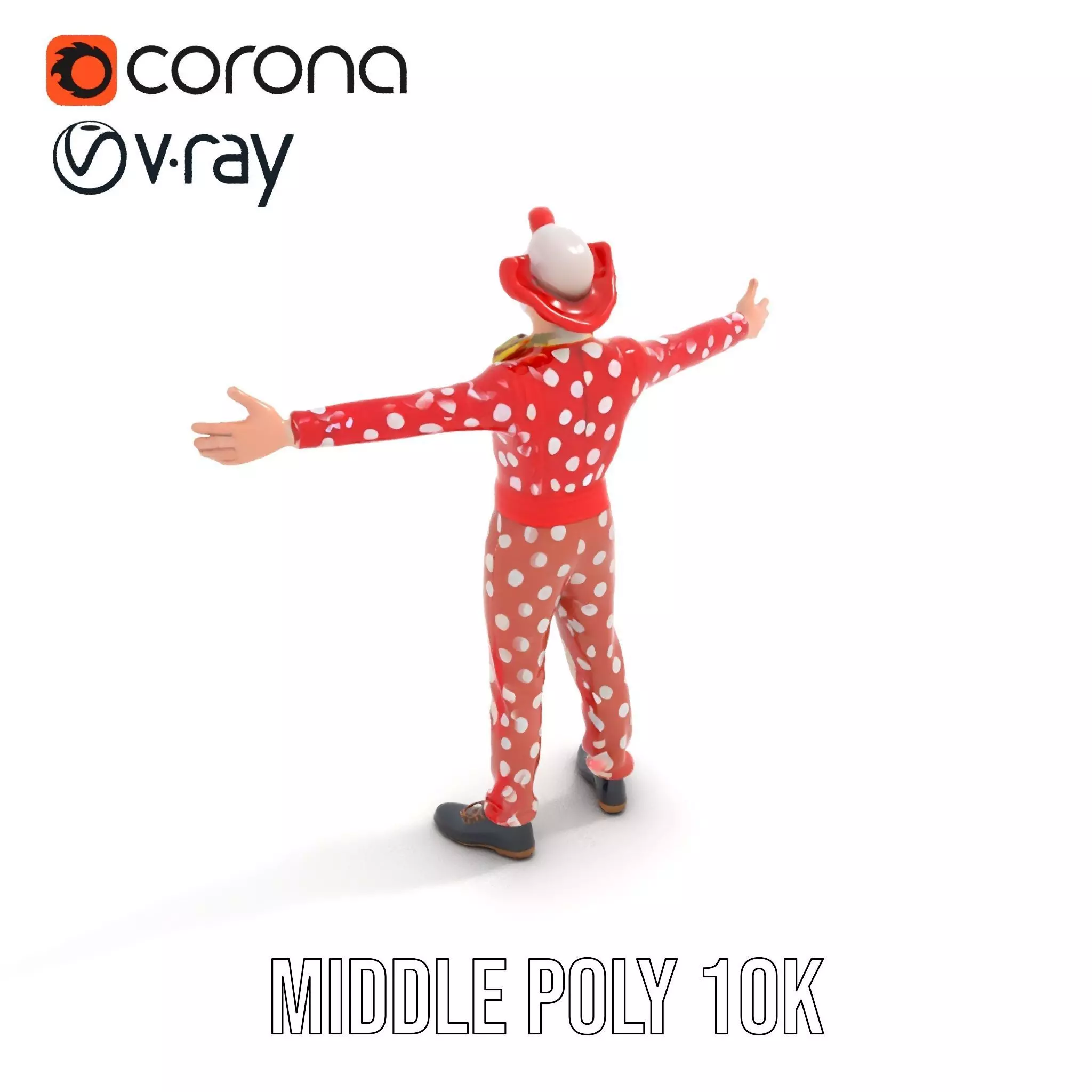 Polka Dot Clown model pack Low-poly 3D model_7