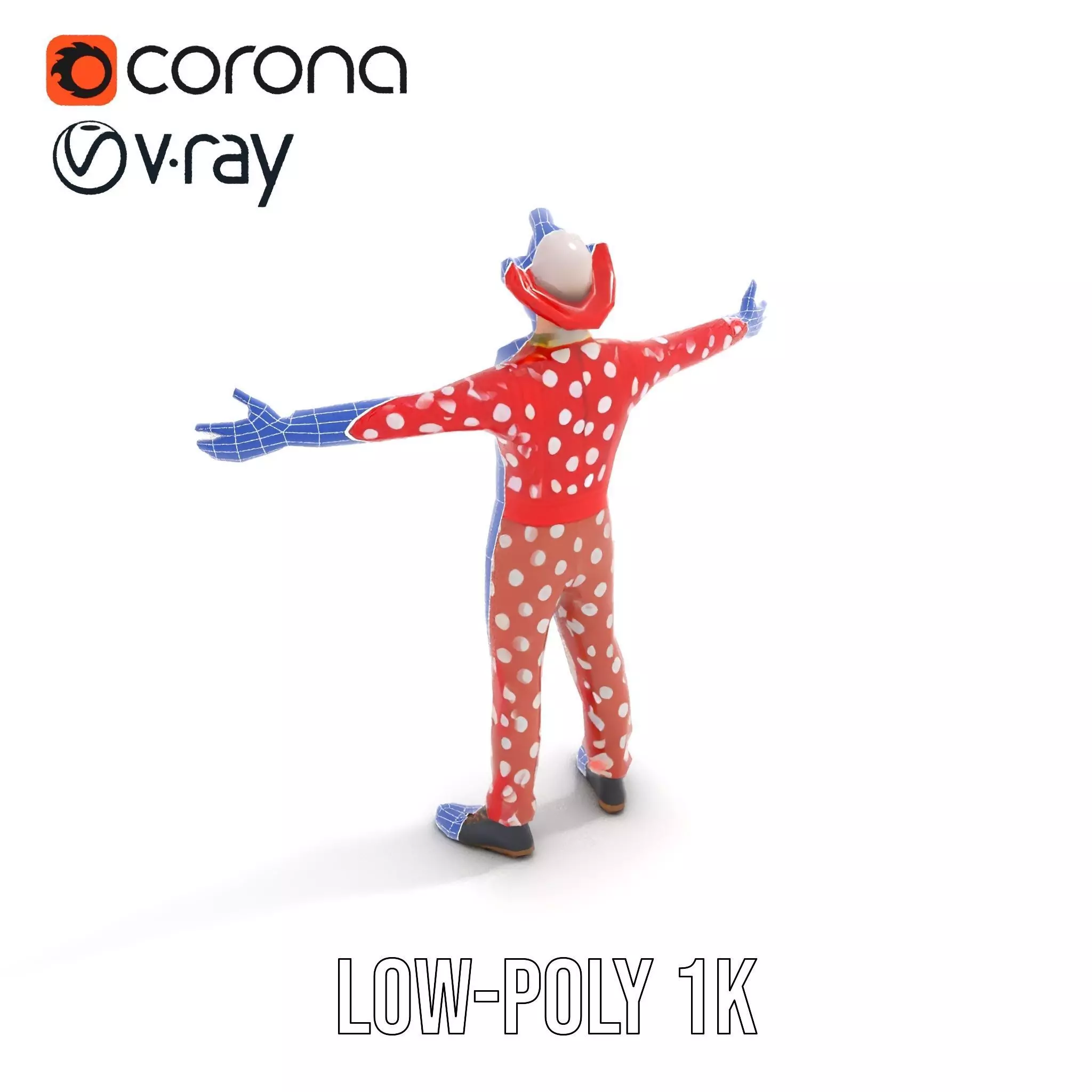 Polka Dot Clown model pack Low-poly 3D model_26