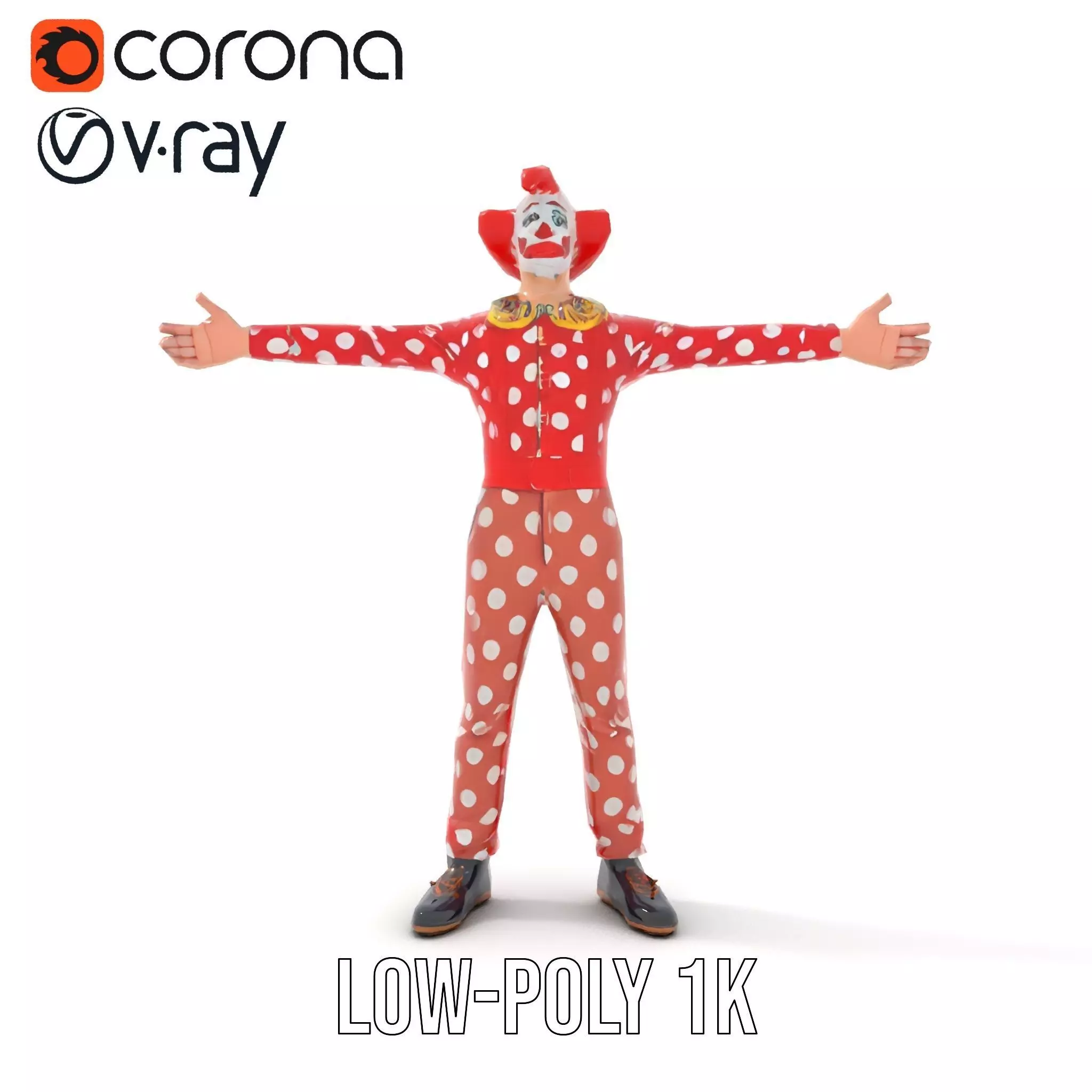 Polka Dot Clown model pack Low-poly 3D model_10