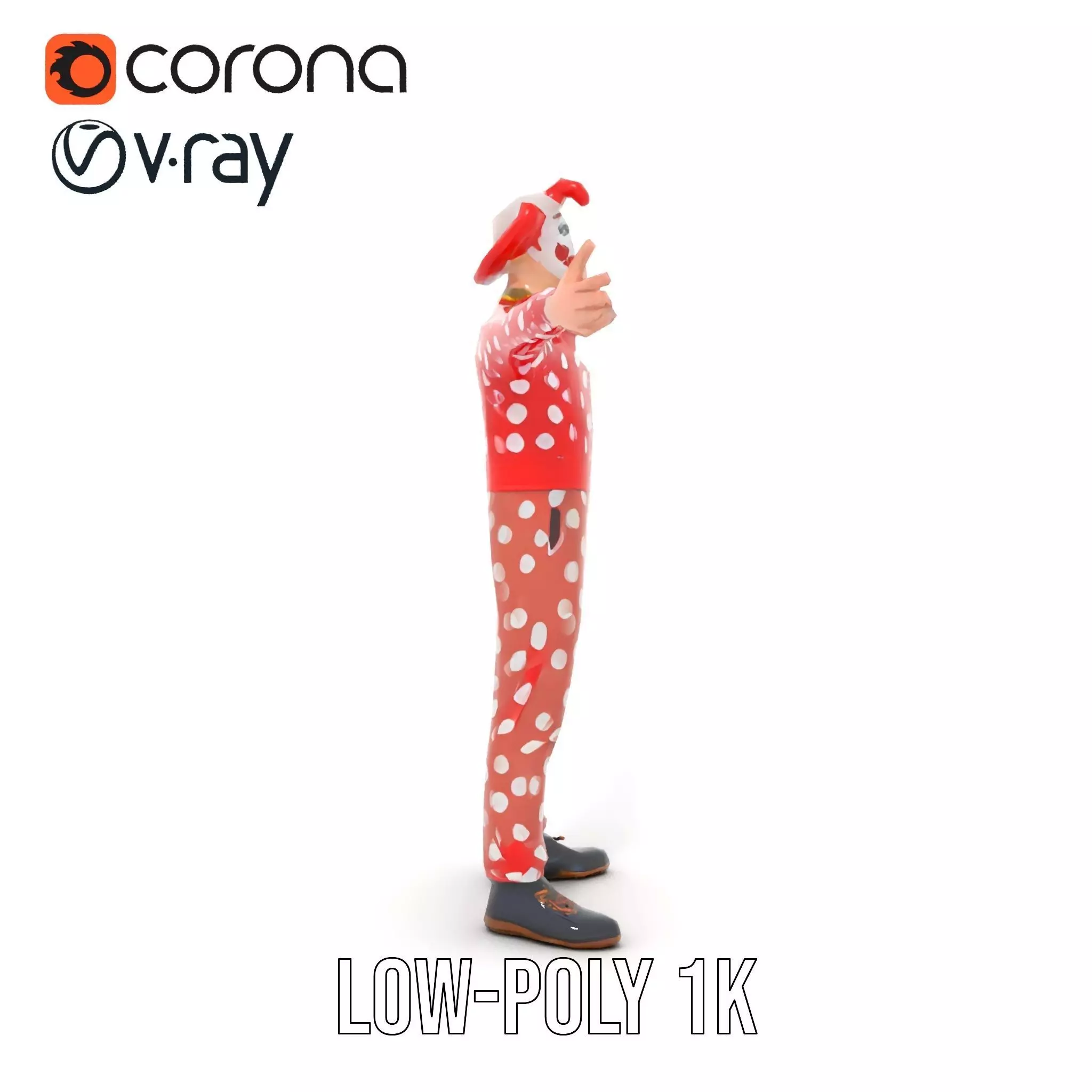 Polka Dot Clown model pack Low-poly 3D model_23