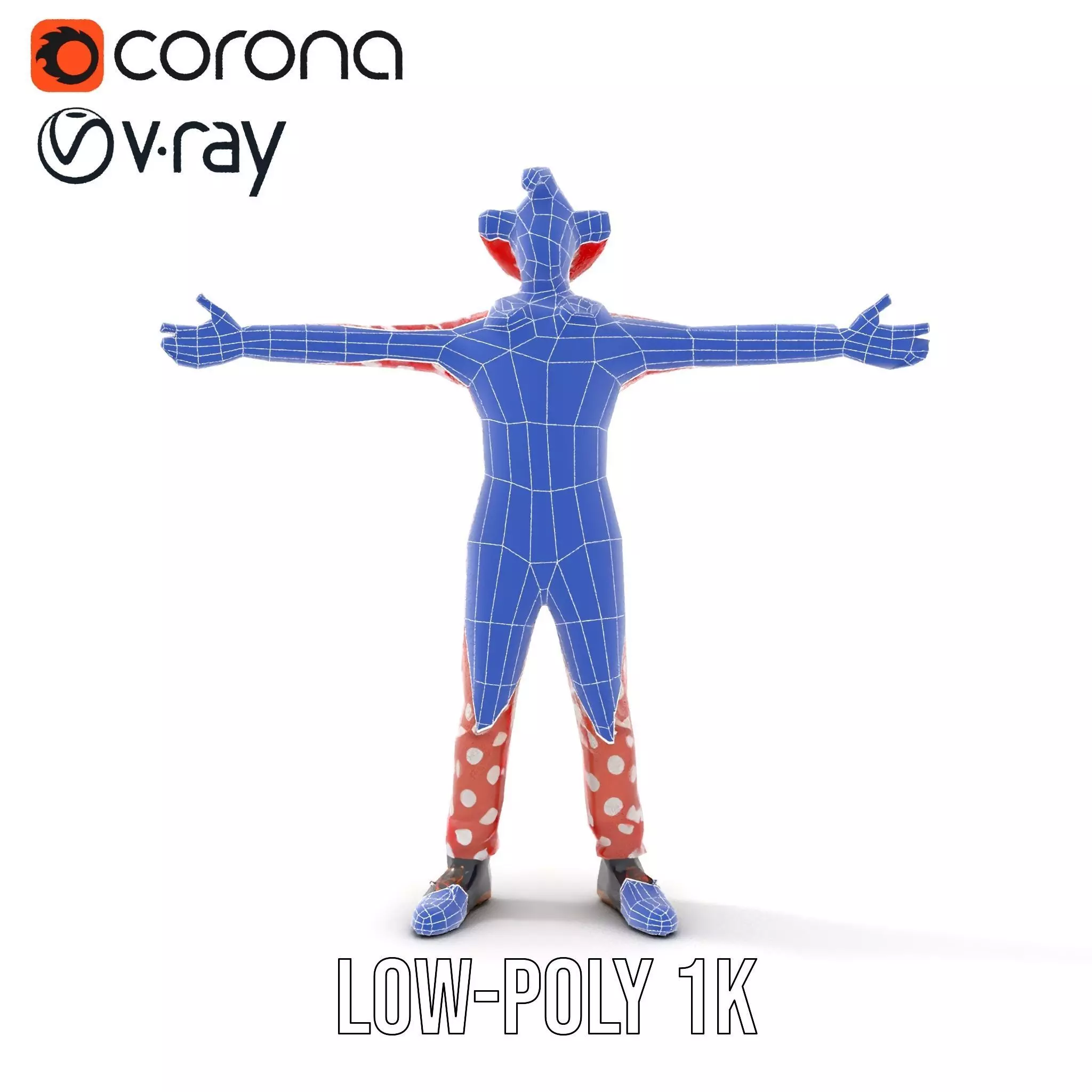 Polka Dot Clown model pack Low-poly 3D model_31