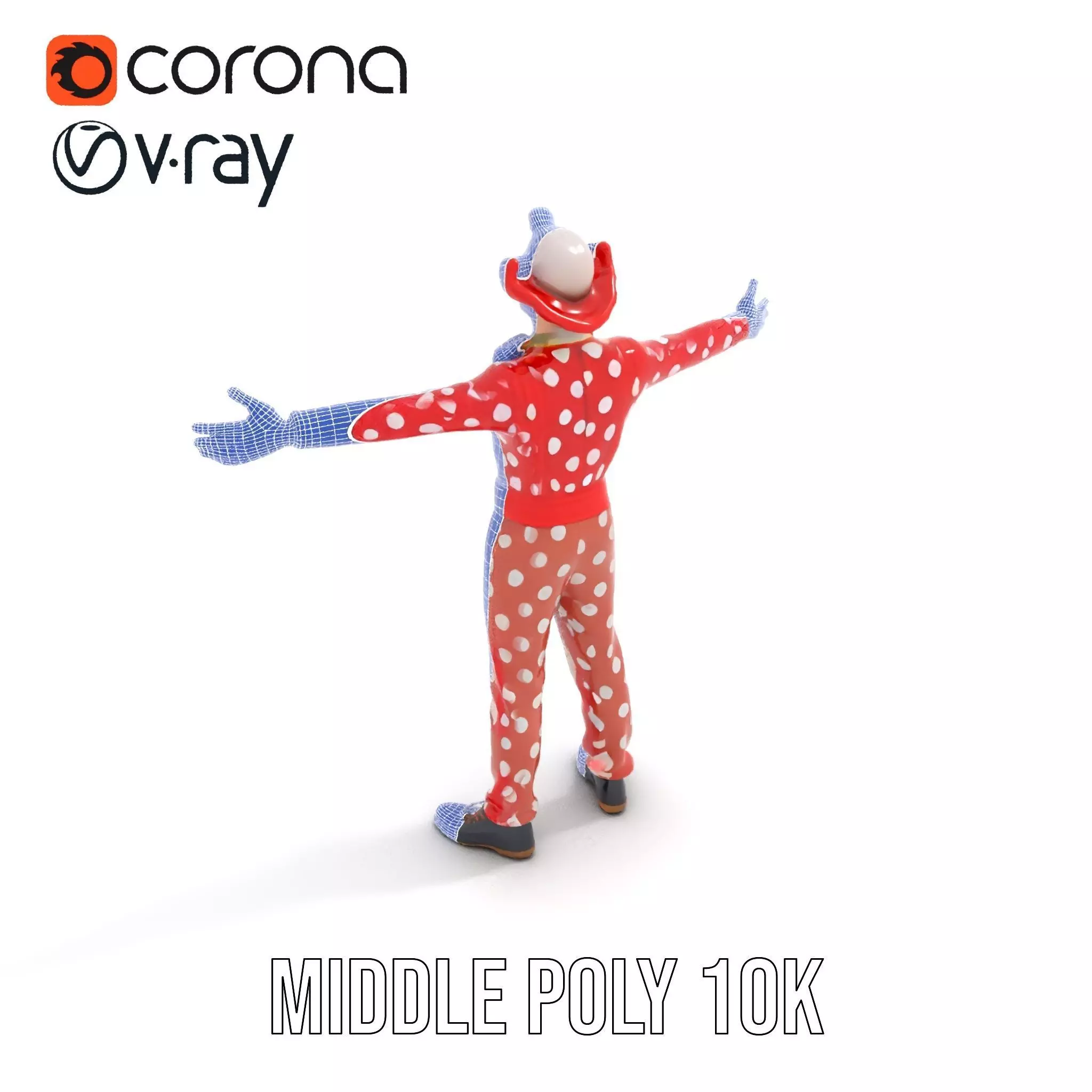 Polka Dot Clown model pack Low-poly 3D model_17