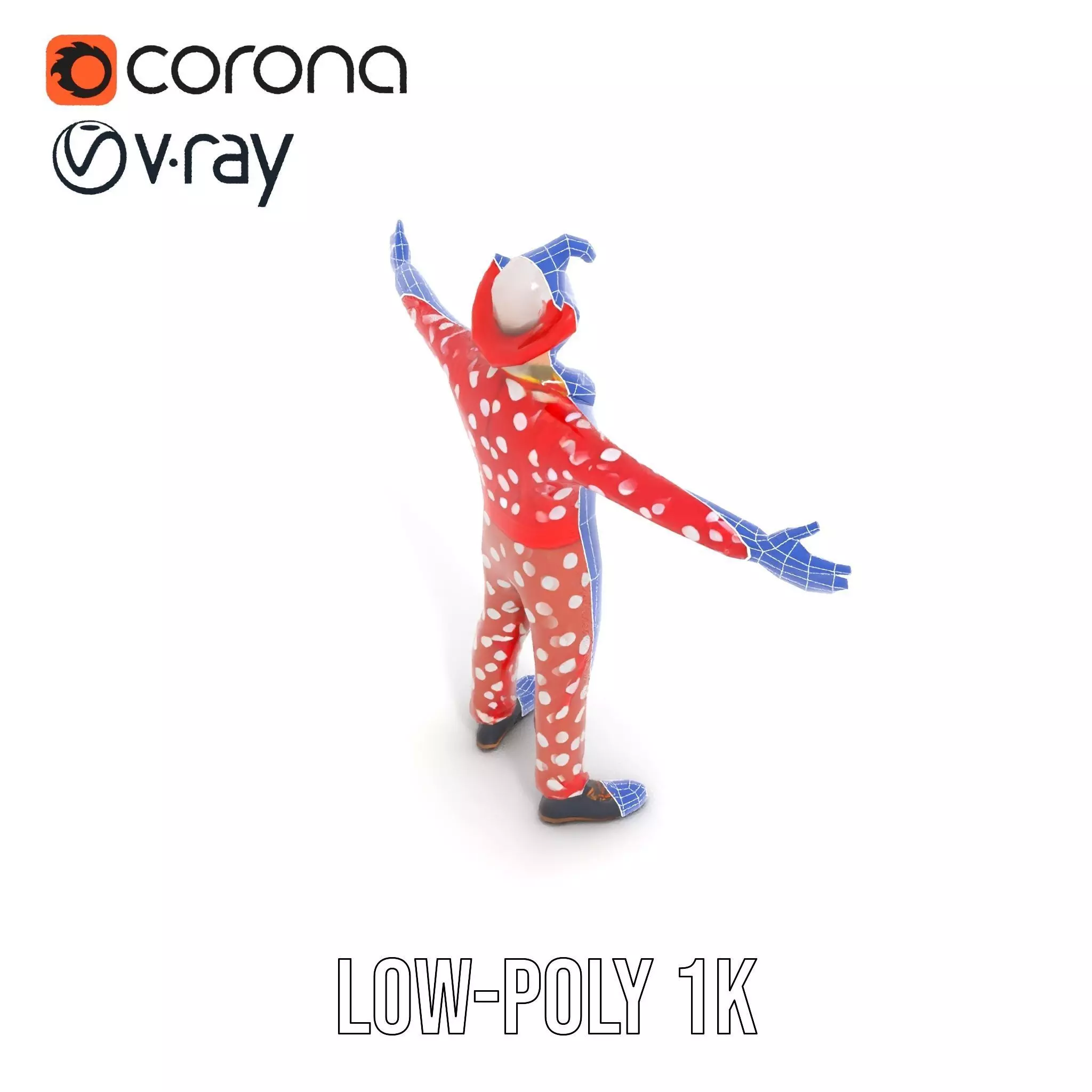 Polka Dot Clown model pack Low-poly 3D model_28
