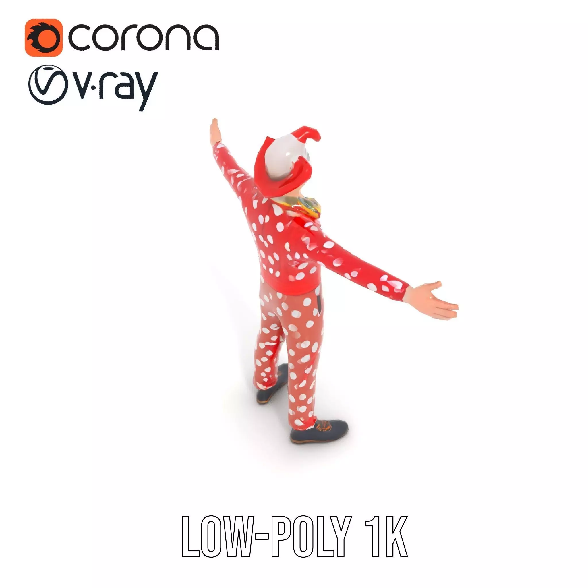 Polka Dot Clown model pack Low-poly 3D model_18