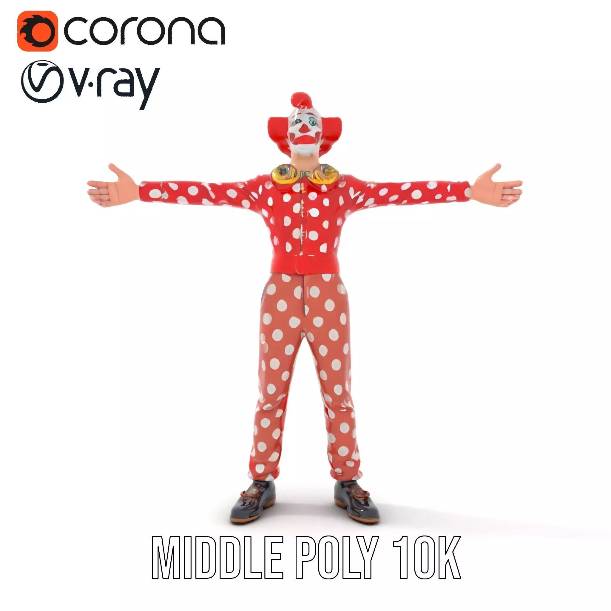 Polka Dot Clown model pack Low-poly 3D model_19