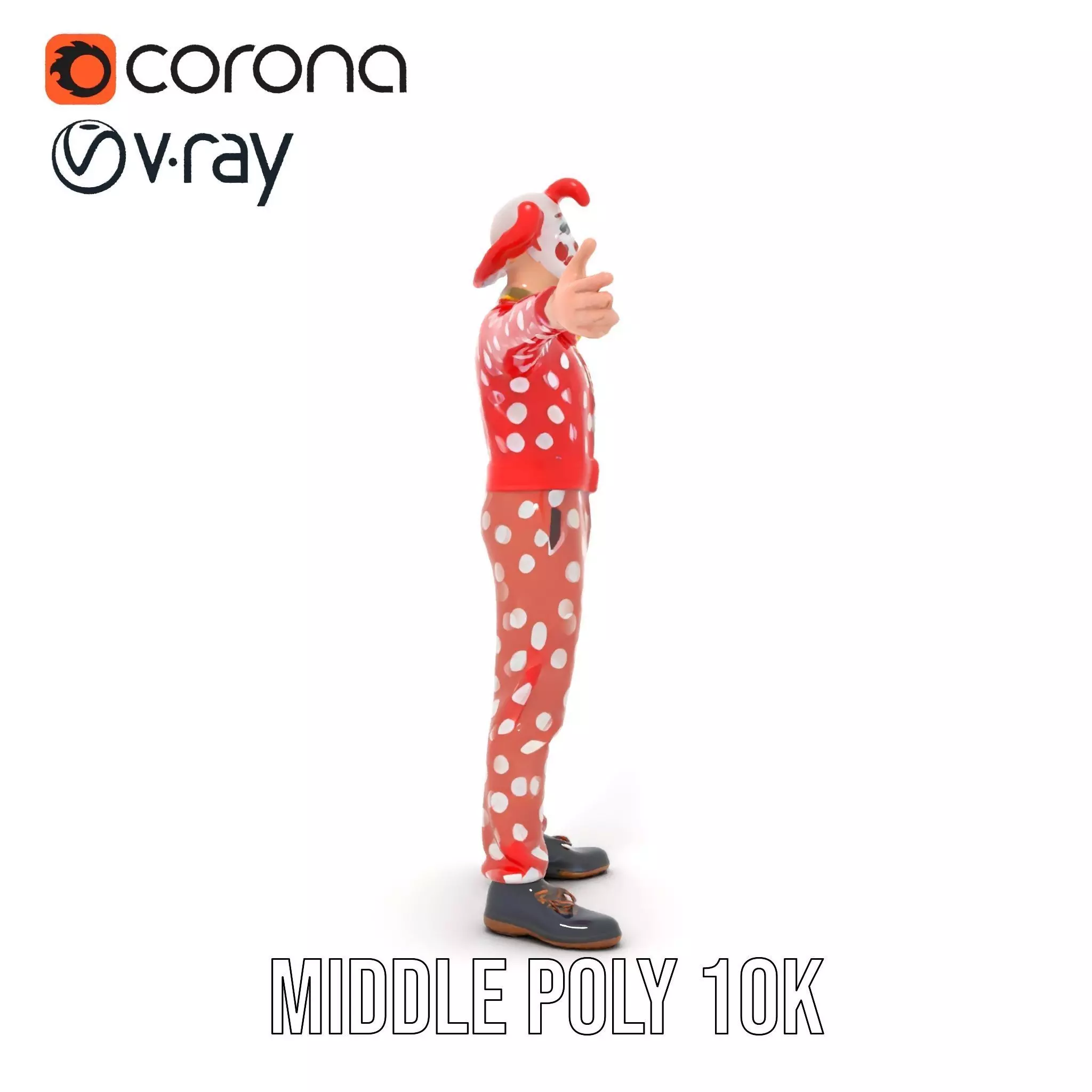 Polka Dot Clown model pack Low-poly 3D model_6