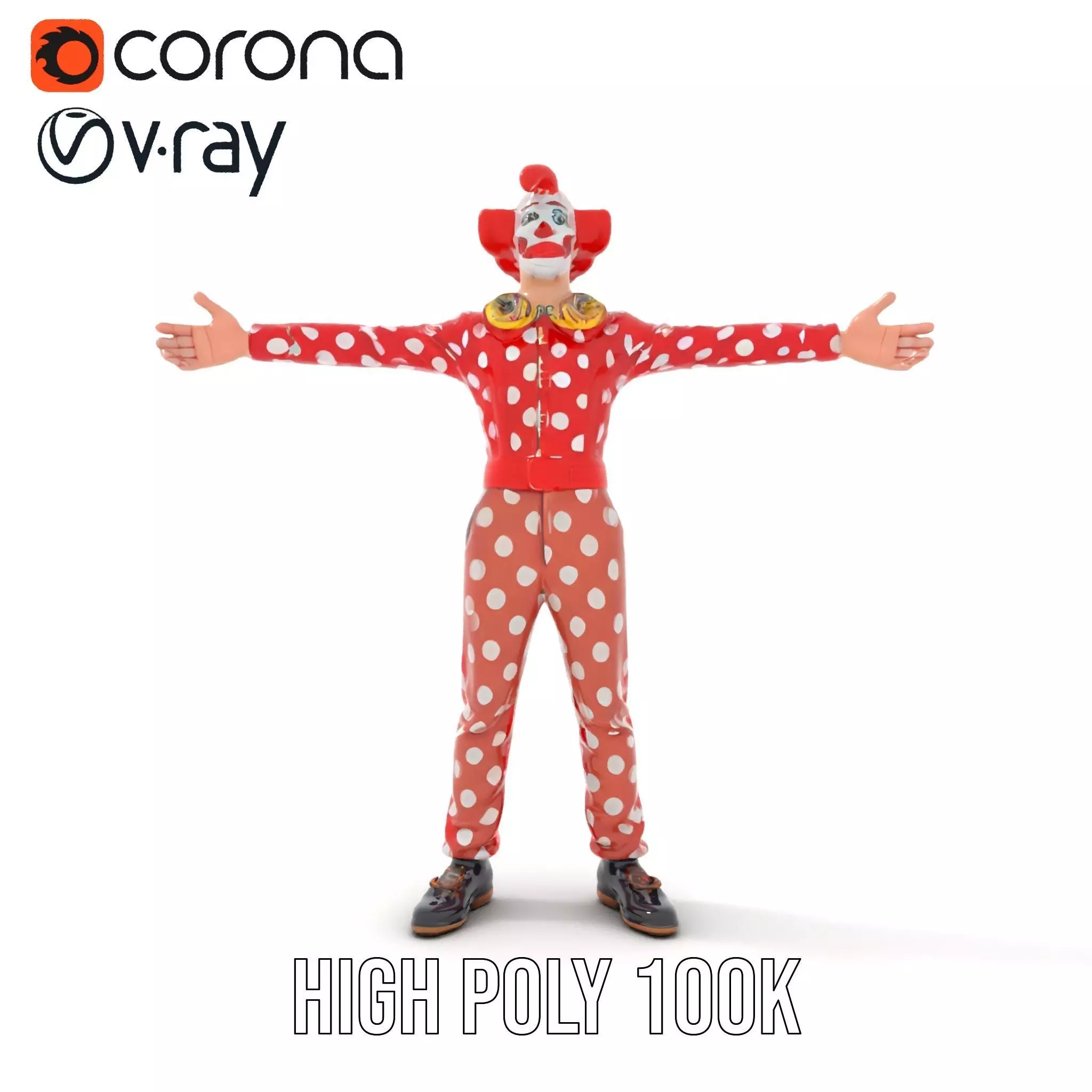 Polka Dot Clown model pack Low-poly 3D model_24