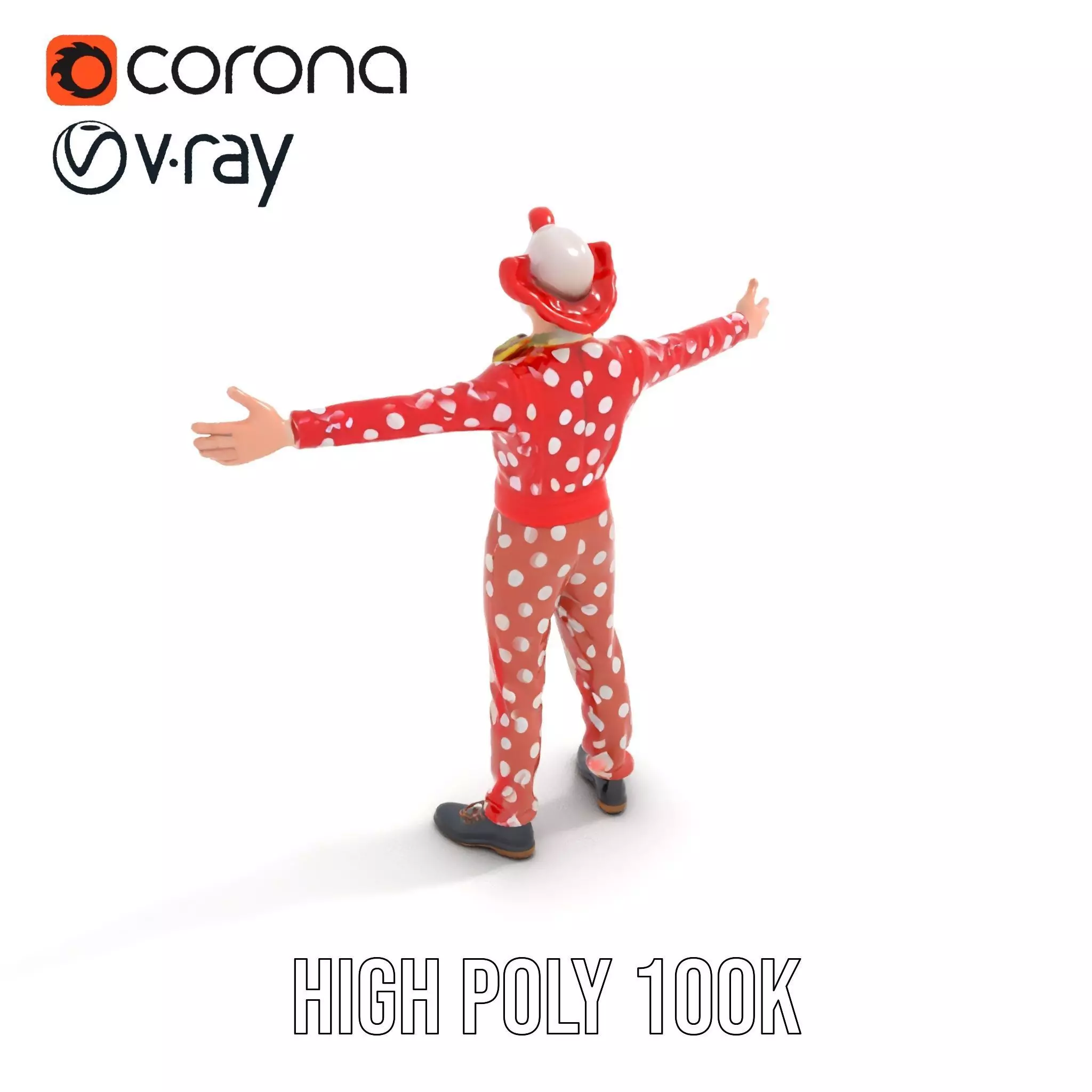Polka Dot Clown model pack Low-poly 3D model_29