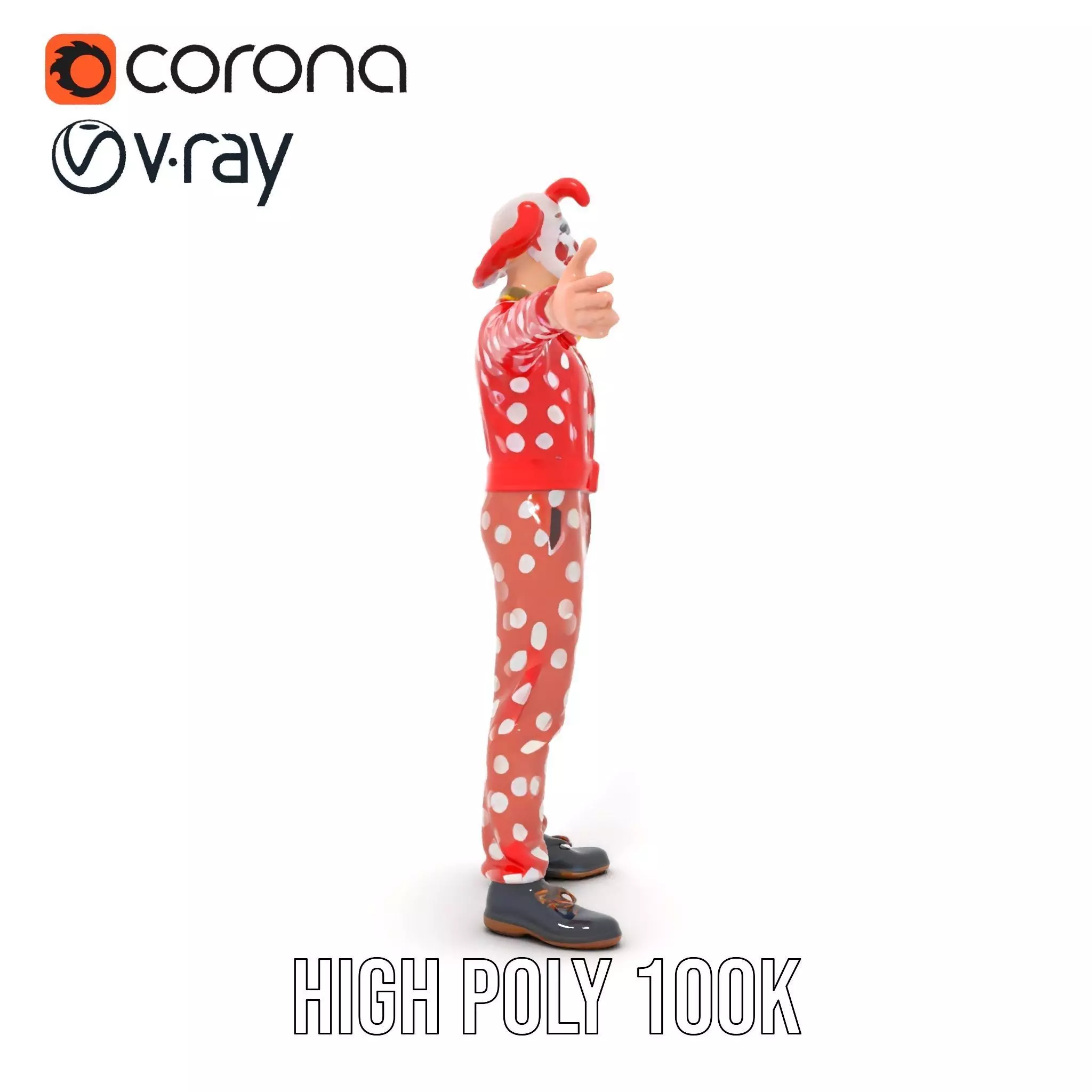 Polka Dot Clown model pack Low-poly 3D model_16