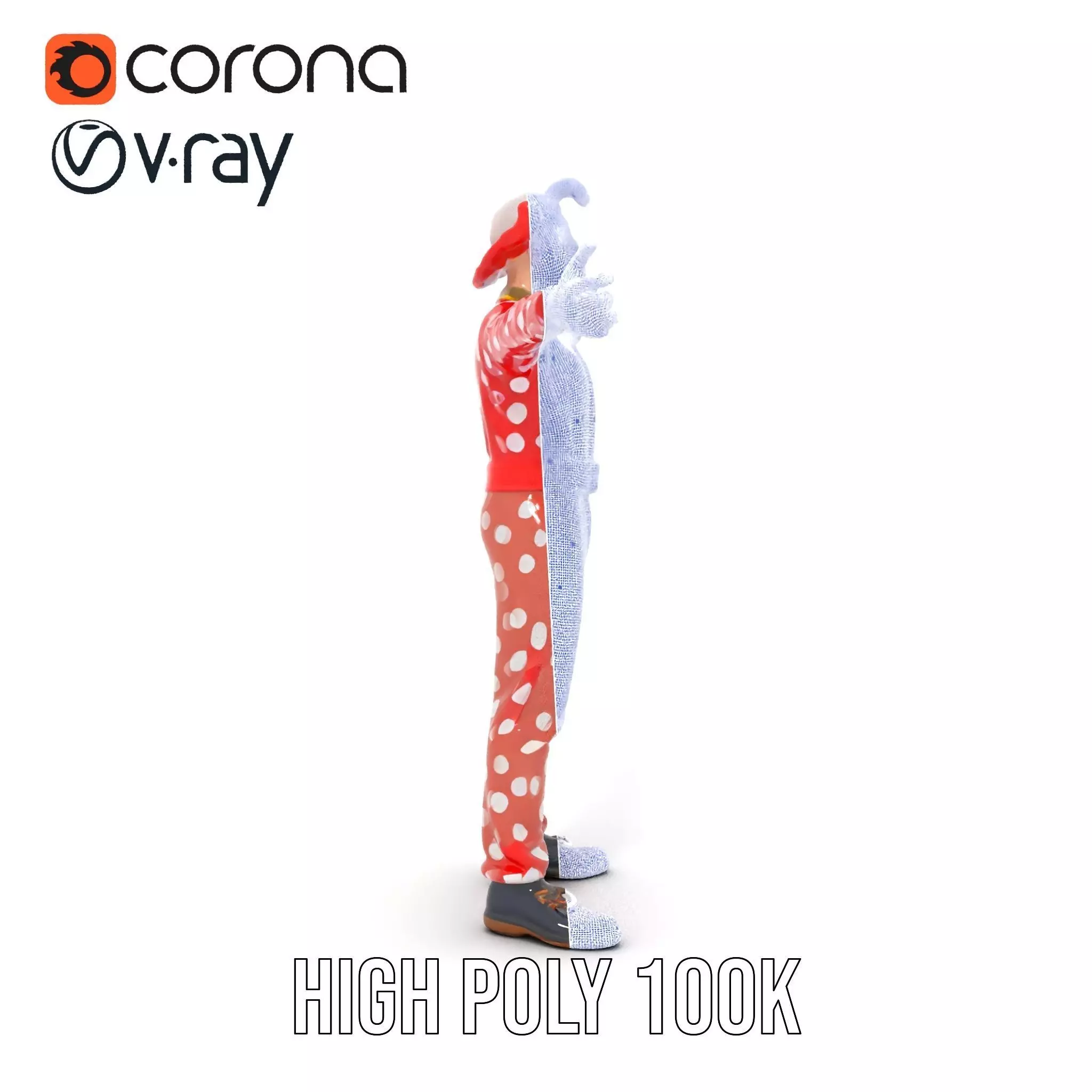 Polka Dot Clown model pack Low-poly 3D model_32