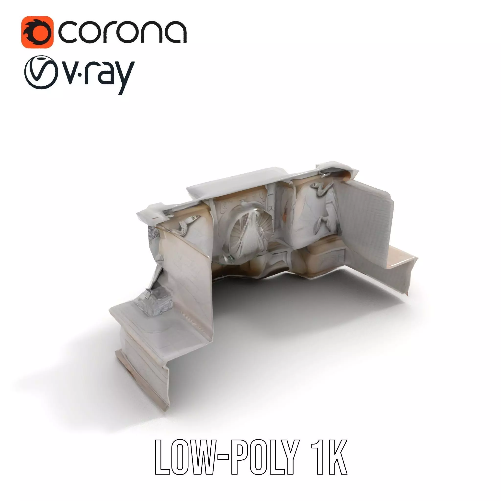 Elegant Stone Fountain model pack Low-poly 3D model_23