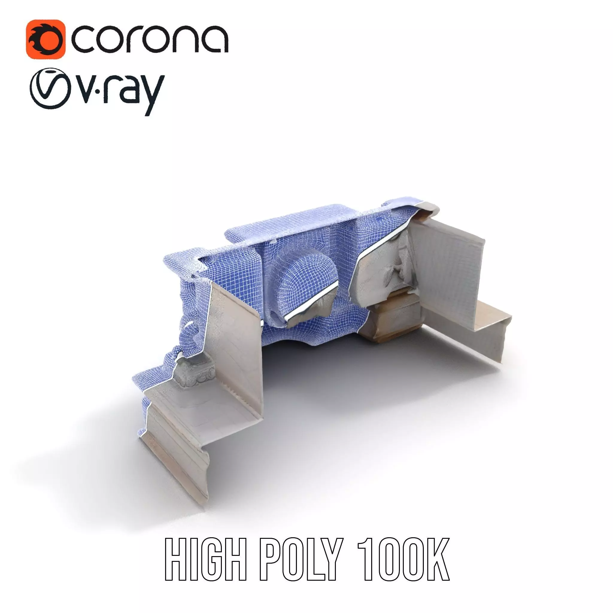 Elegant Stone Fountain model pack Low-poly 3D model_34