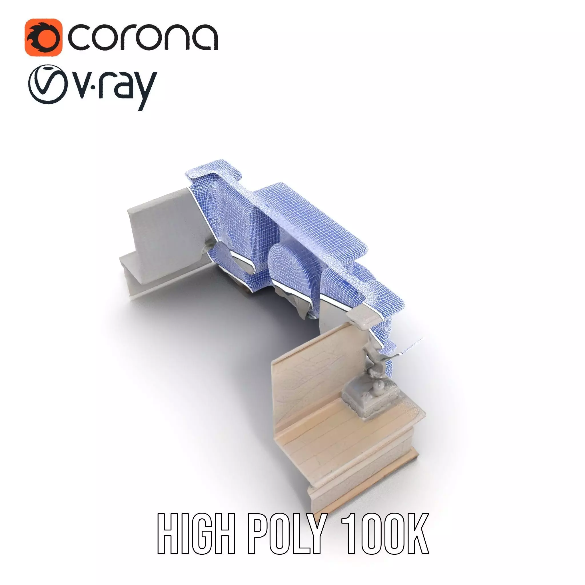 Elegant Stone Fountain model pack Low-poly 3D model_29