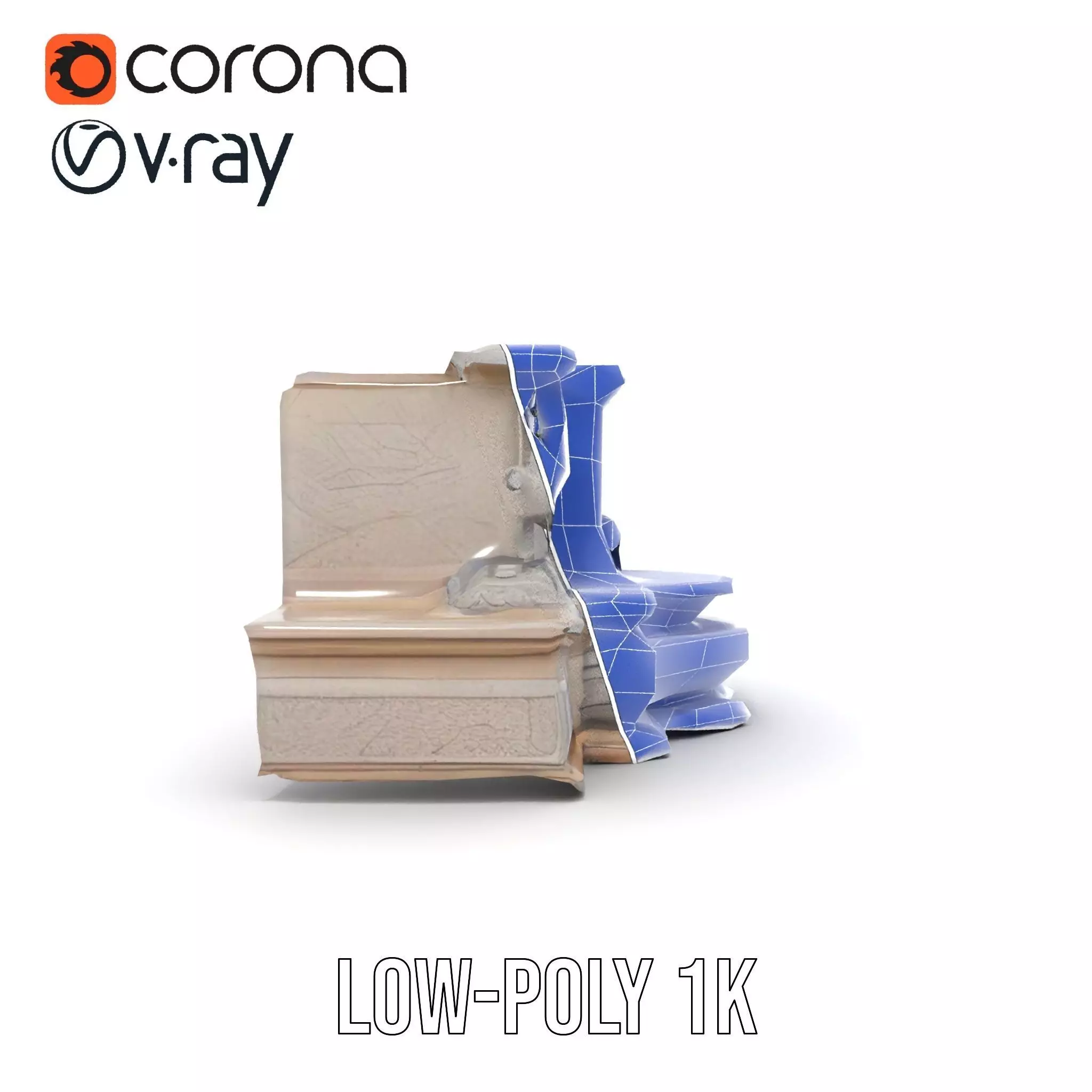 Elegant Stone Fountain model pack Low-poly 3D model_31