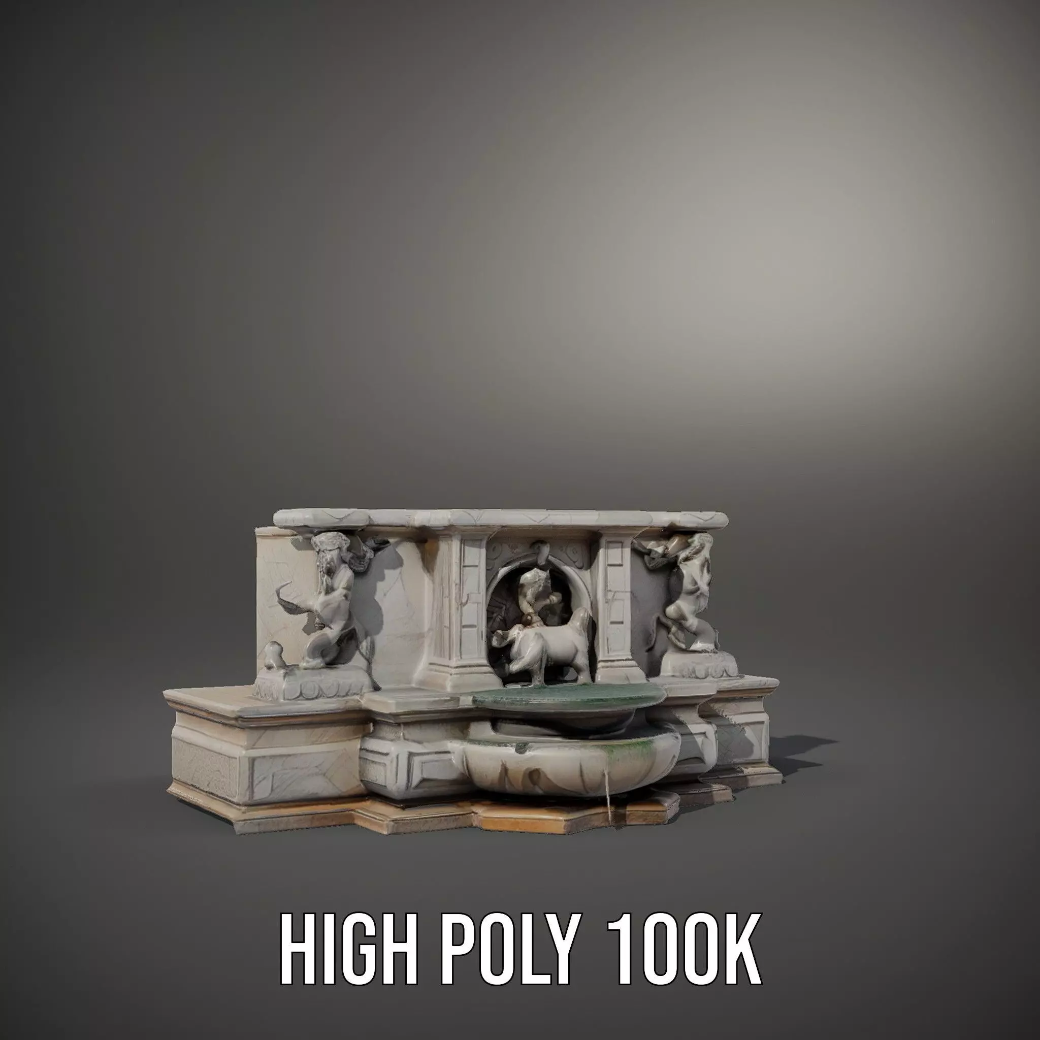 Elegant Stone Fountain model pack Low-poly 3D model_9