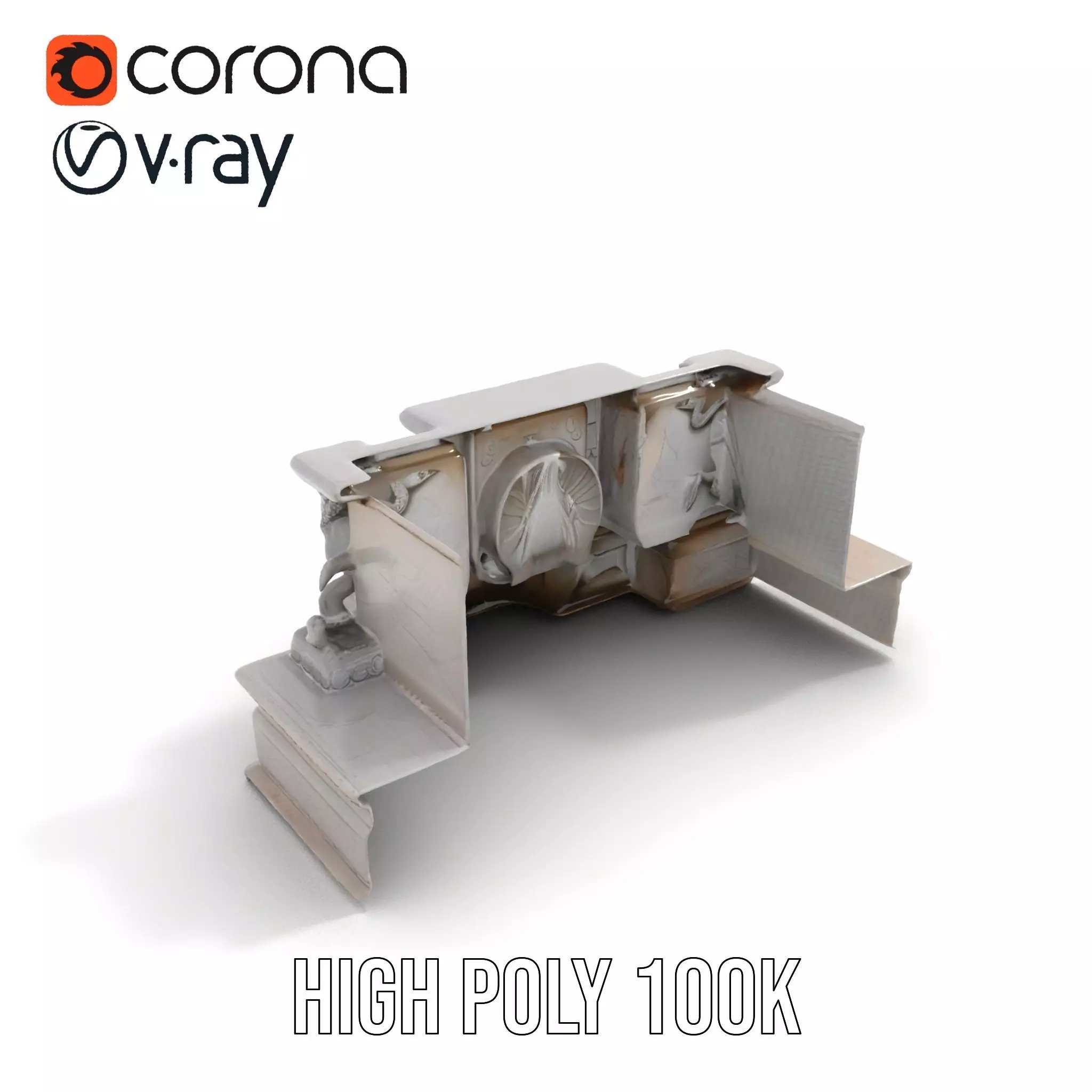 Elegant Stone Fountain model pack Low-poly 3D model_16