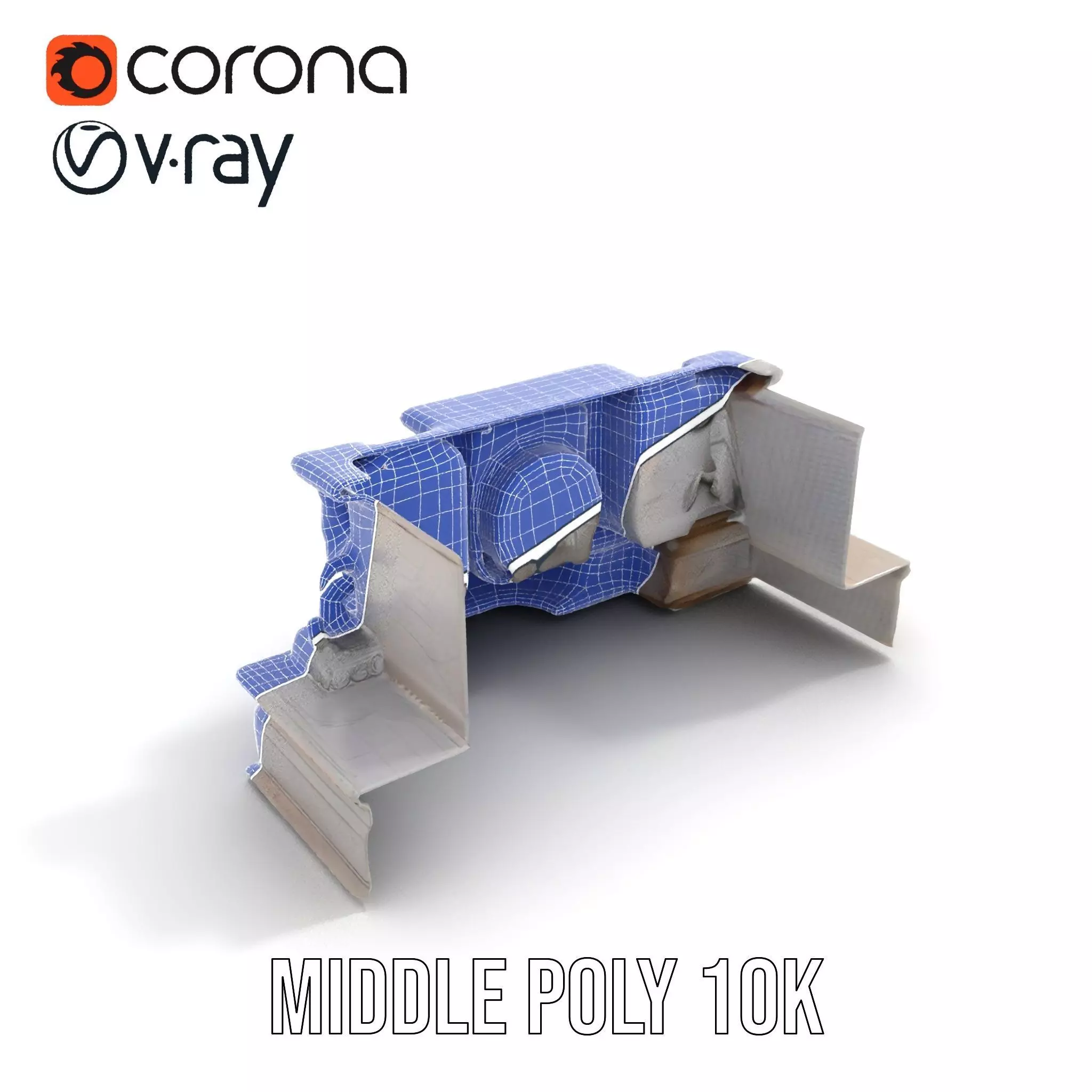 Elegant Stone Fountain model pack Low-poly 3D model_27