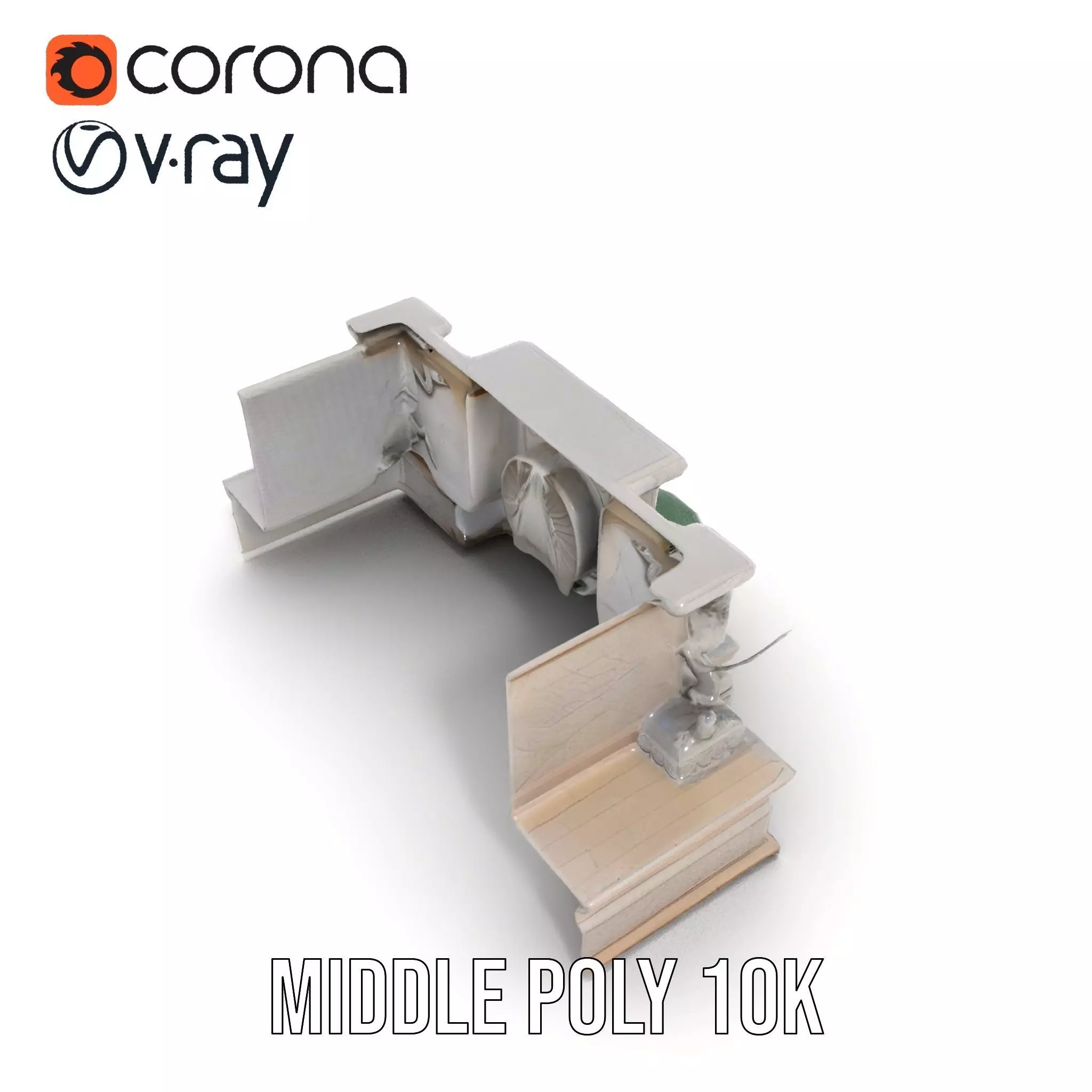 Elegant Stone Fountain model pack Low-poly 3D model_7