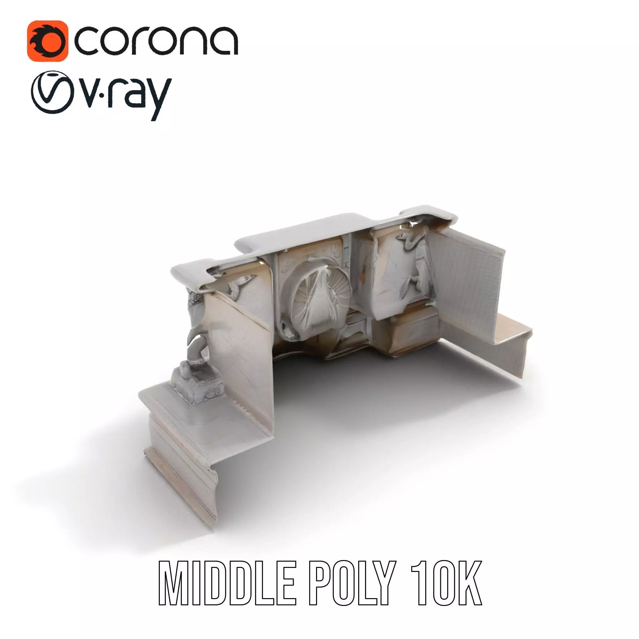 Elegant Stone Fountain model pack Low-poly 3D model_6