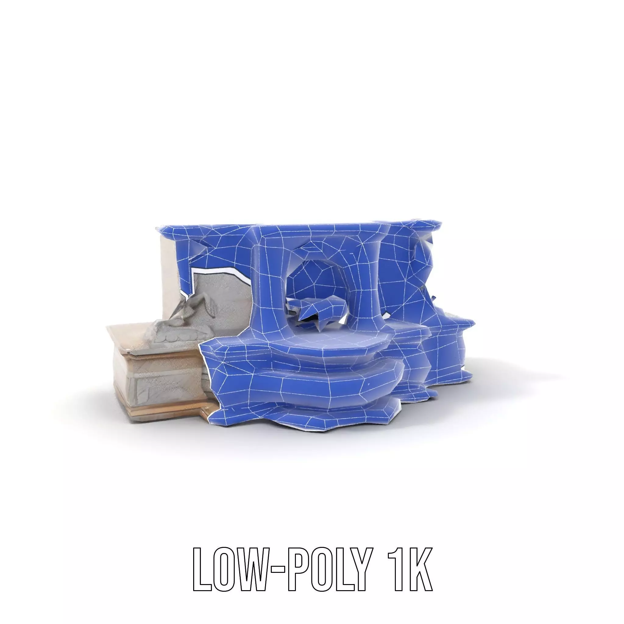 Elegant Stone Fountain model pack Low-poly 3D model_25