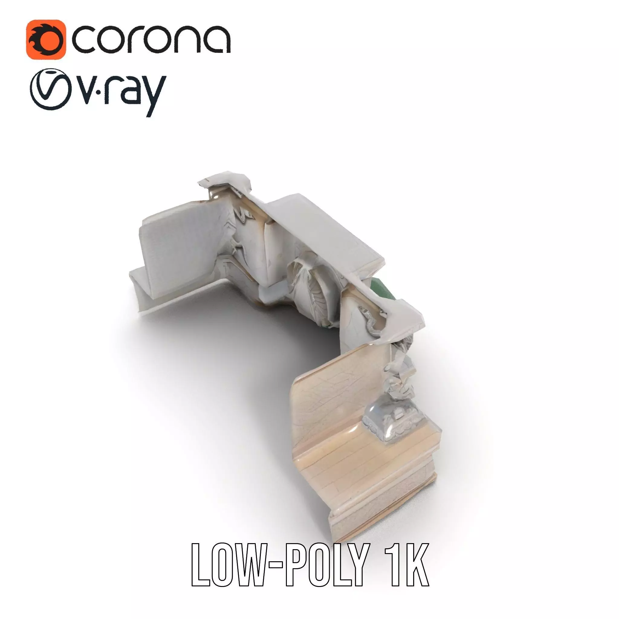 Elegant Stone Fountain model pack Low-poly 3D model_8