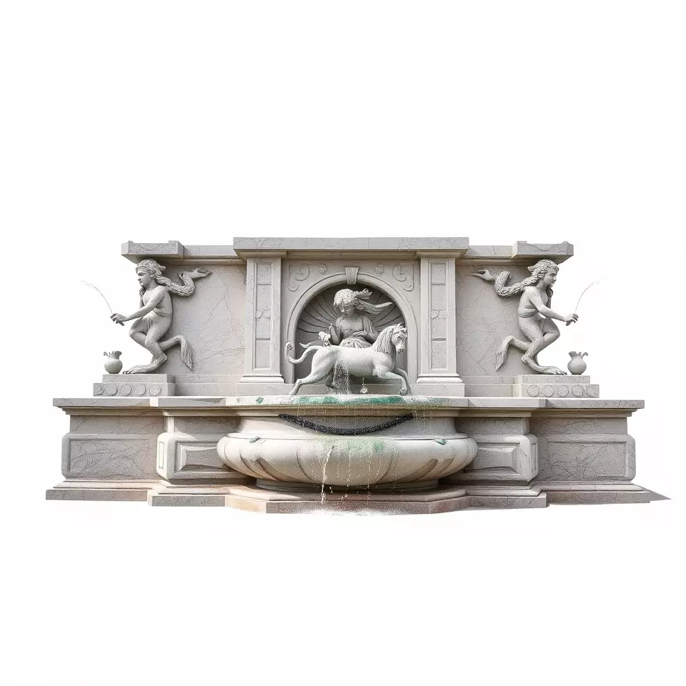 Elegant Stone Fountain model pack Low-poly 3D model_3