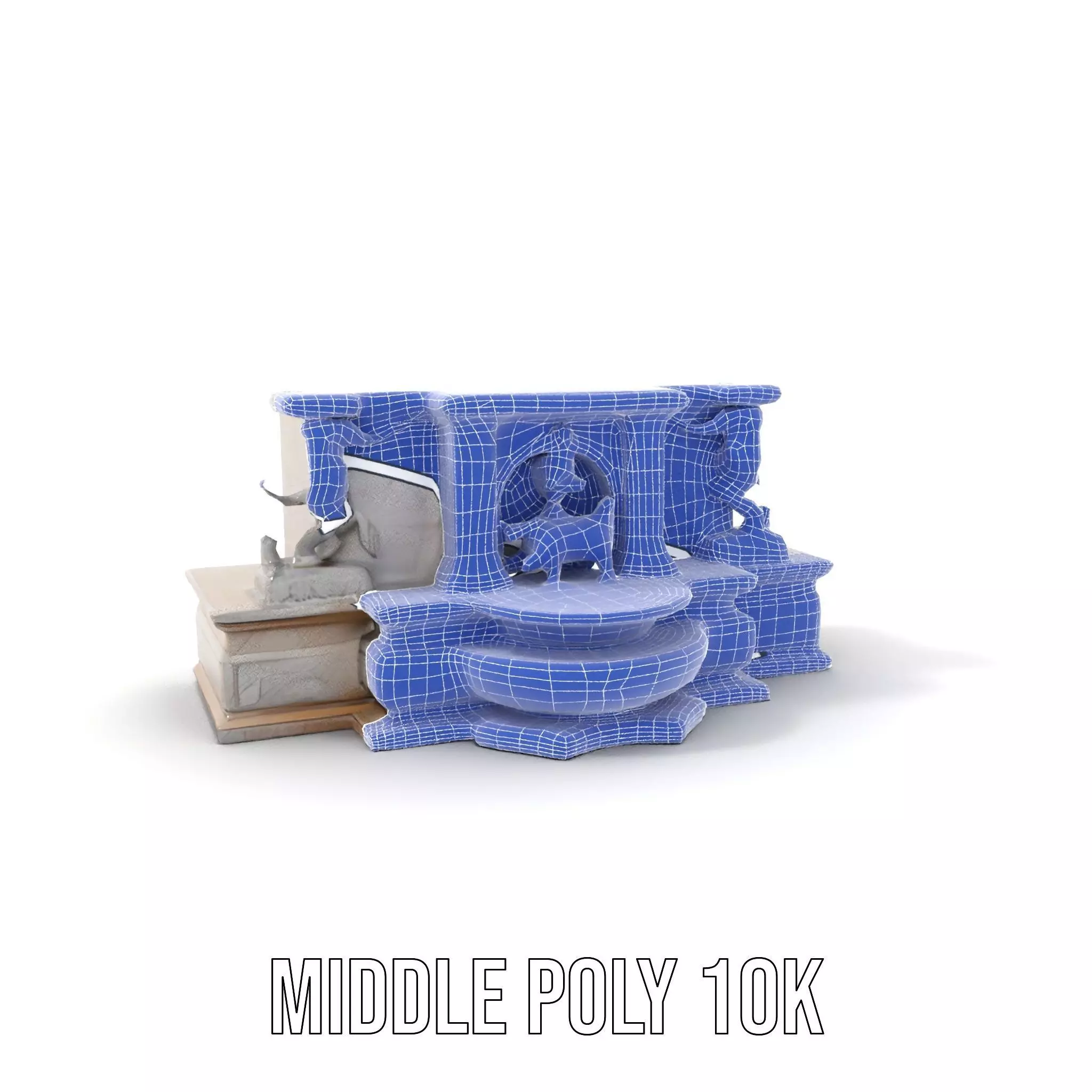 Elegant Stone Fountain model pack Low-poly 3D model_19