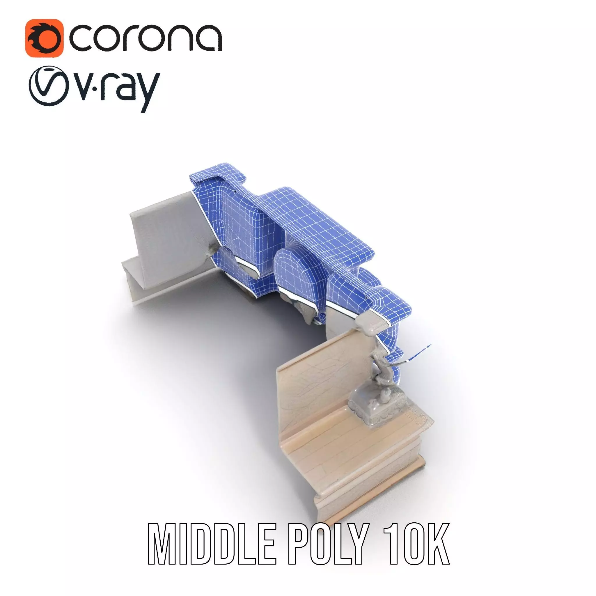 Elegant Stone Fountain model pack Low-poly 3D model_17