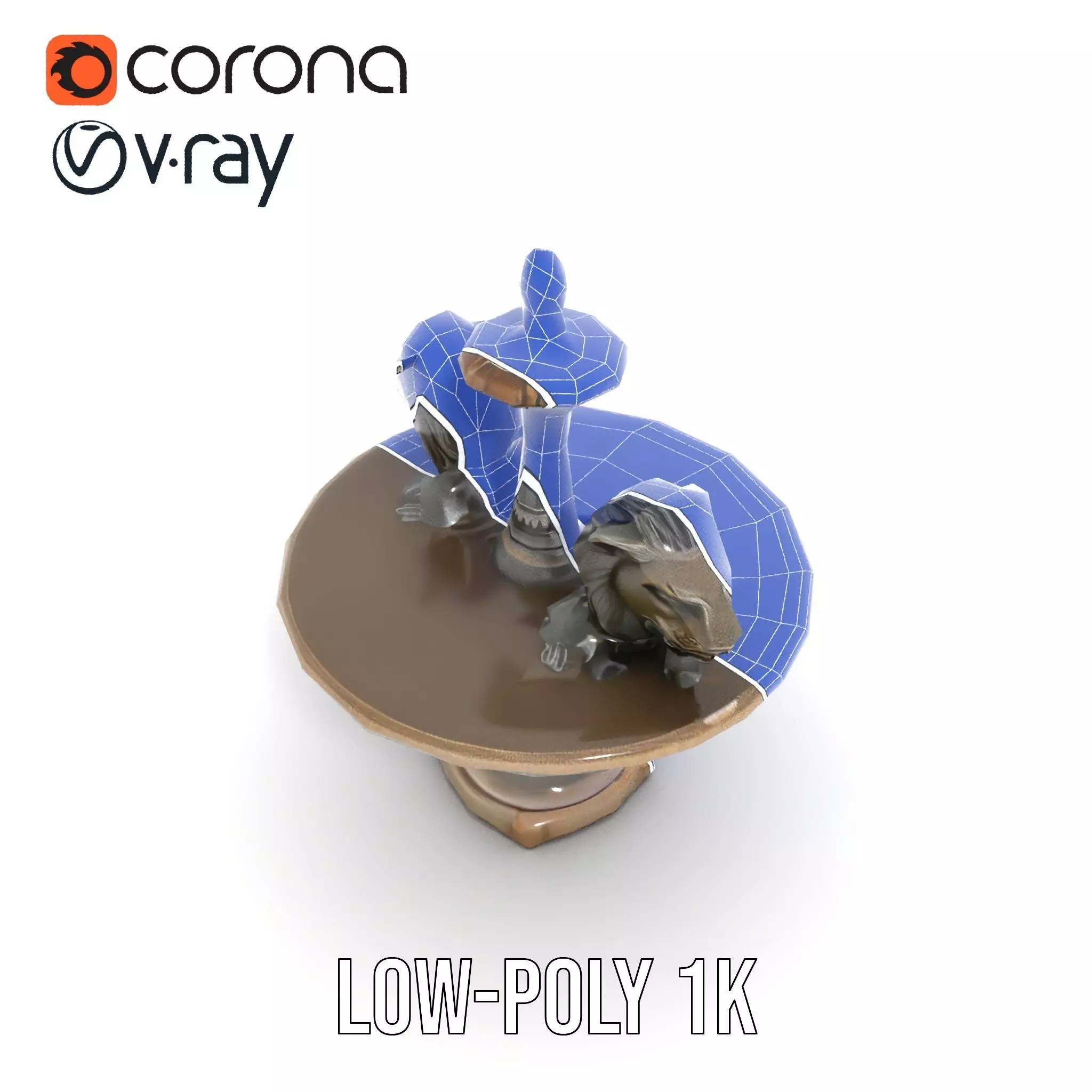 Elegant Lion Fountain model pack Low-poly 3D model_20