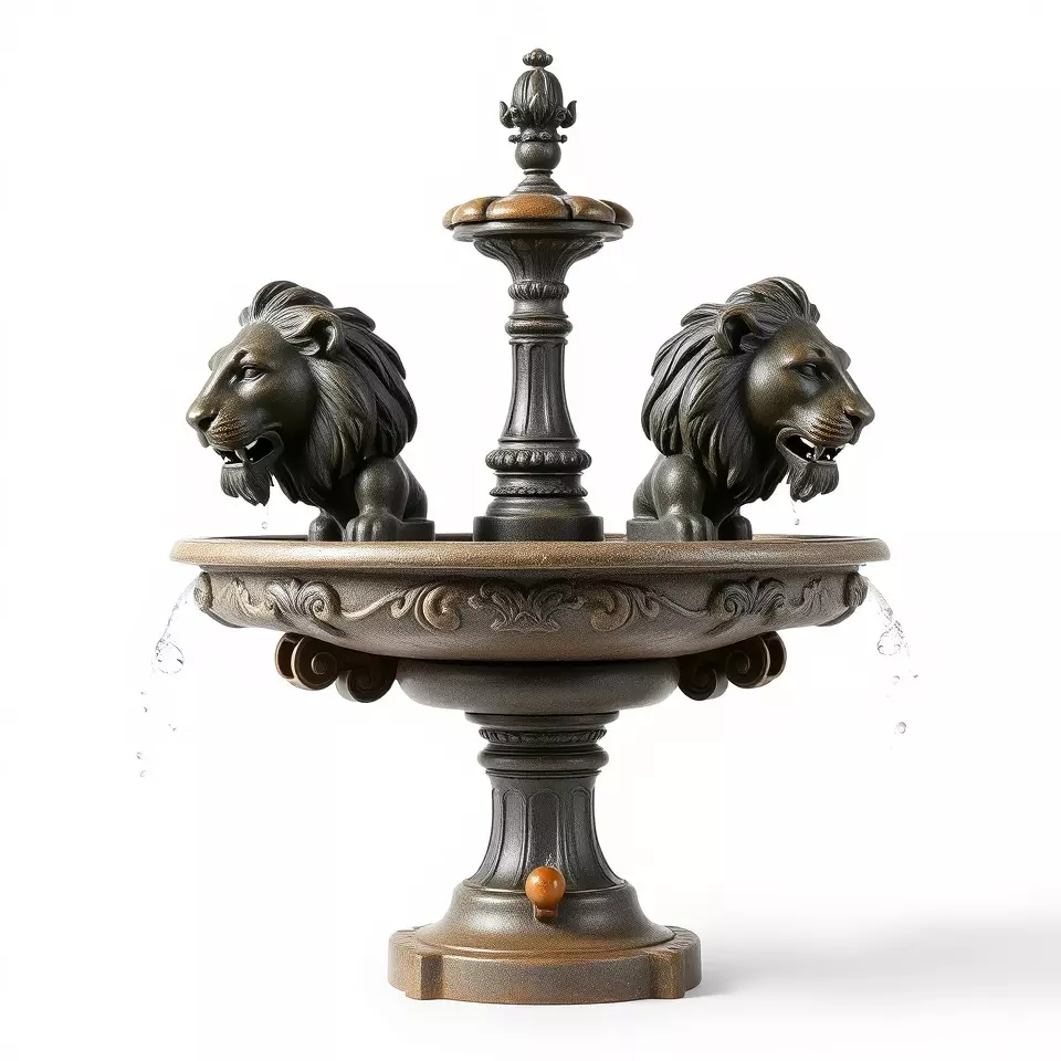 Elegant Lion Fountain model pack Low-poly 3D model_3
