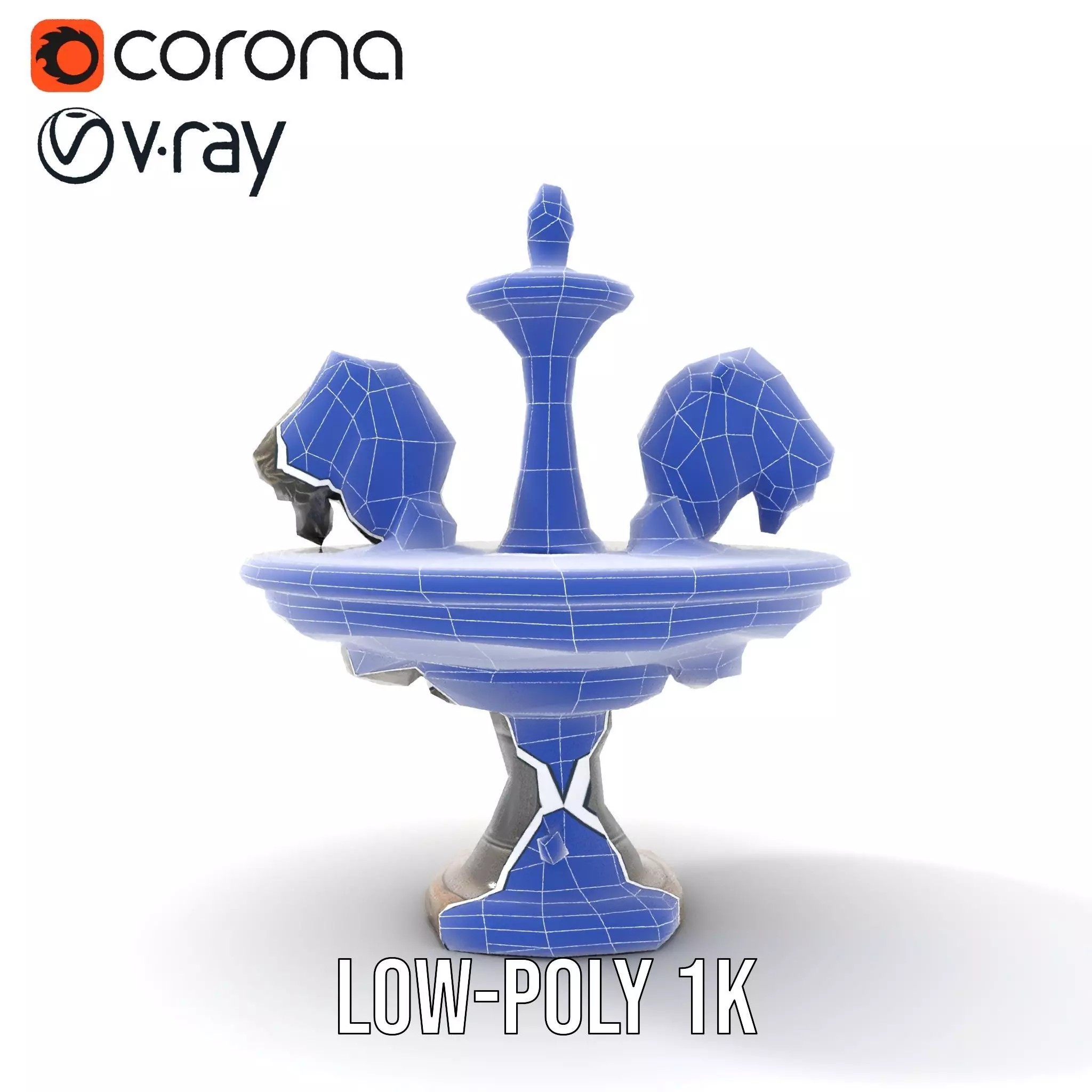Elegant Lion Fountain model pack Low-poly 3D model_29