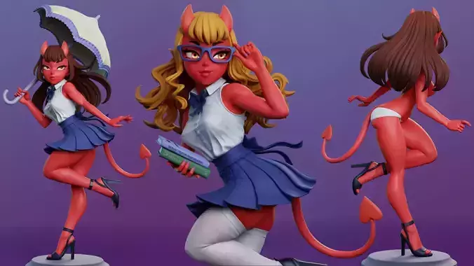 Meru The Succubus Multi Version STL SFW NSFW 3D print model 3D print model