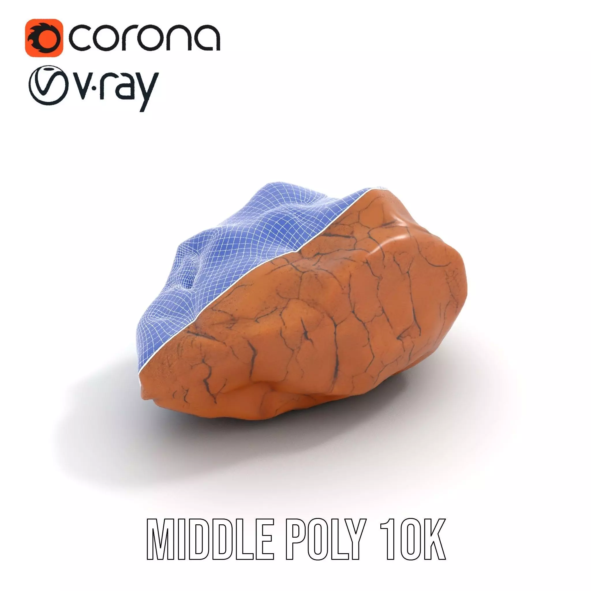 Terracotta Boulder model pack Low-poly 3D model_24