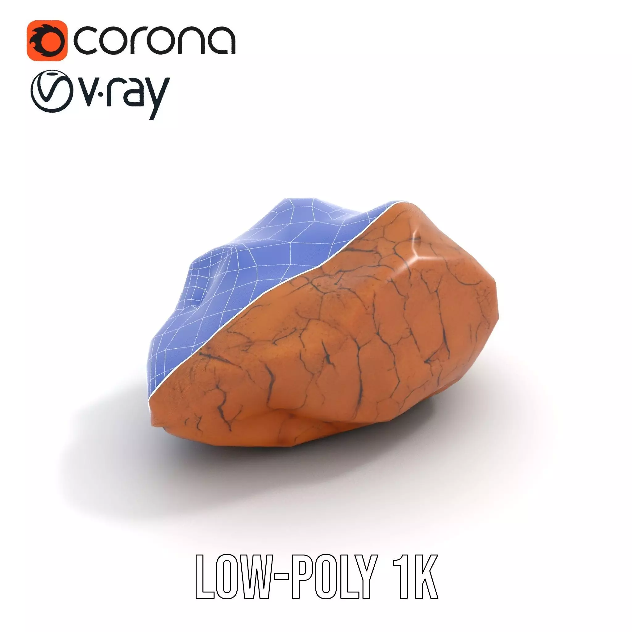 Terracotta Boulder model pack Low-poly 3D model_22