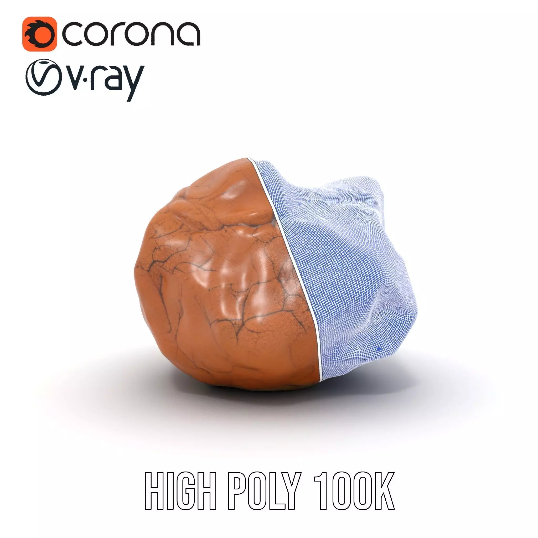 Terracotta Boulder model pack Low-poly 3D model_34