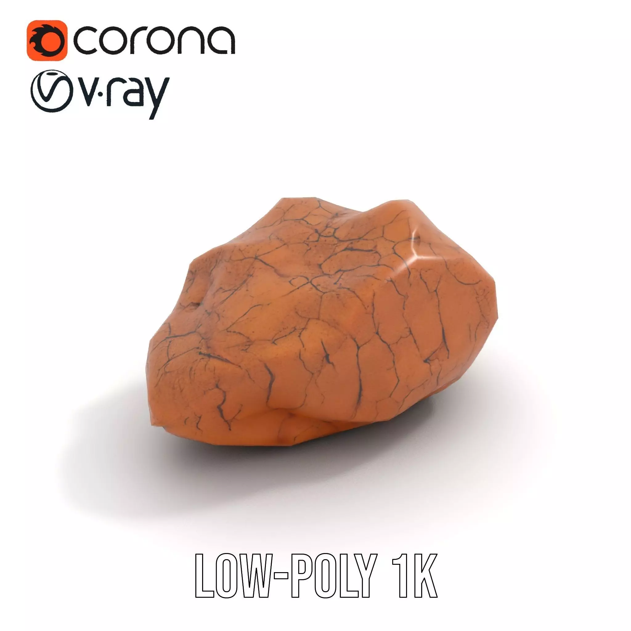 Terracotta Boulder model pack Low-poly 3D model_9
