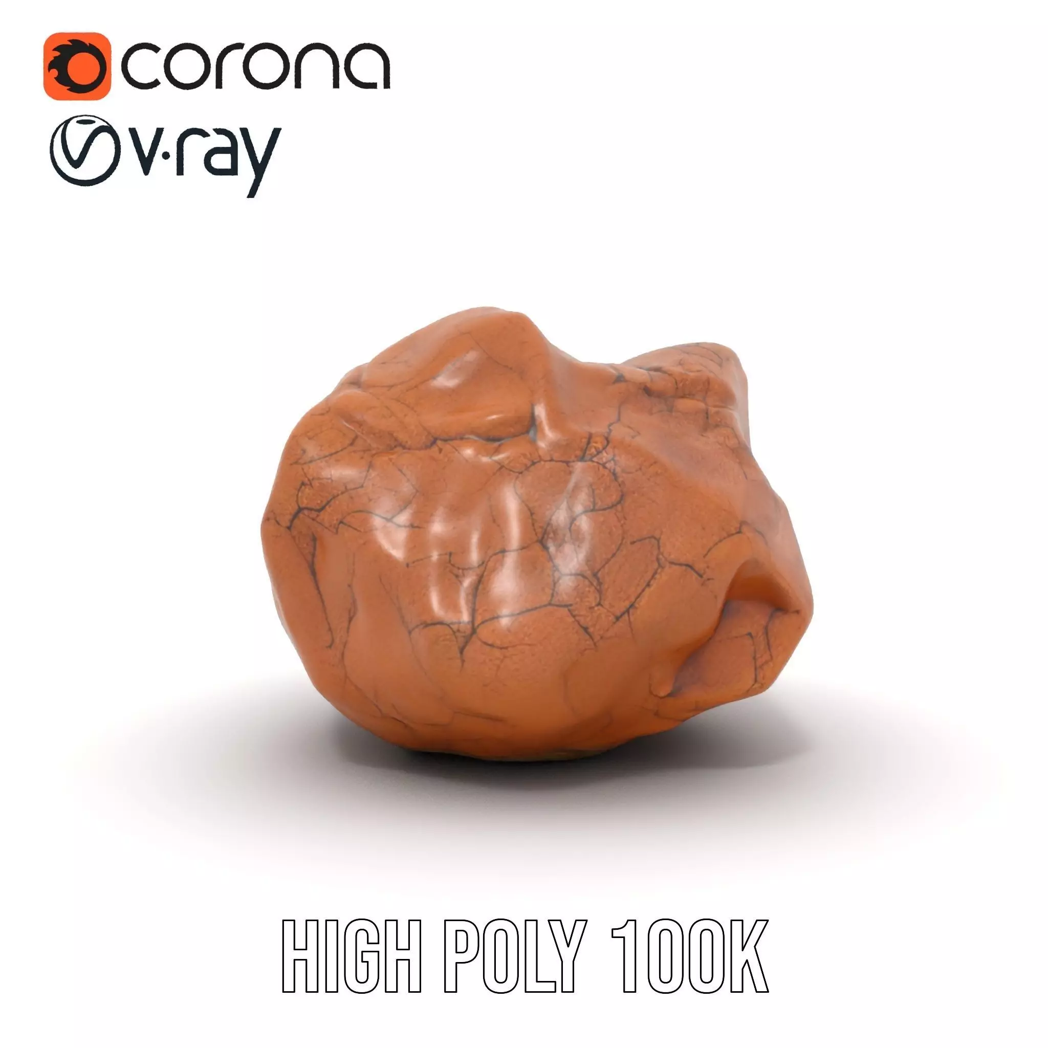 Terracotta Boulder model pack Low-poly 3D model_29