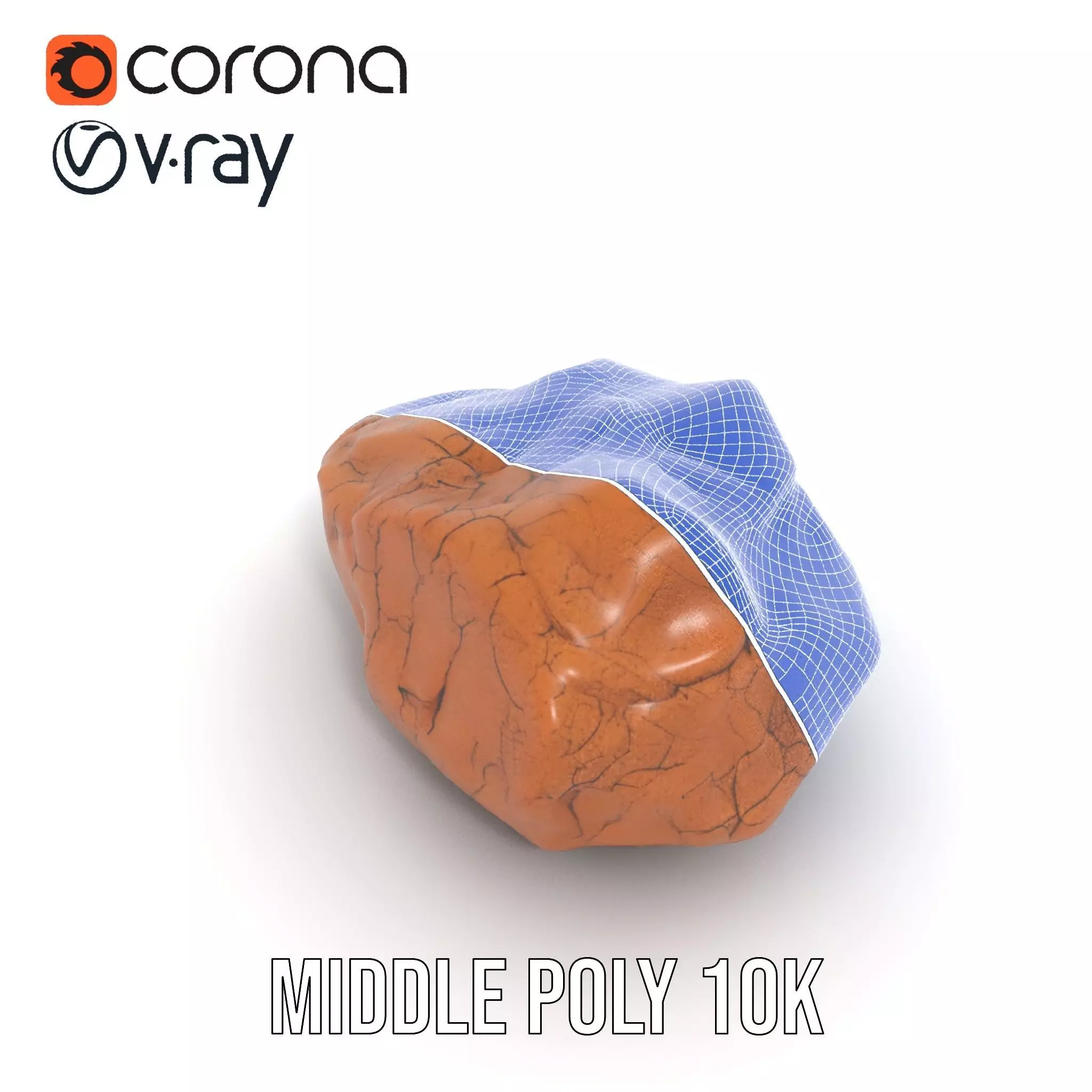 Terracotta Boulder model pack Low-poly 3D model_18