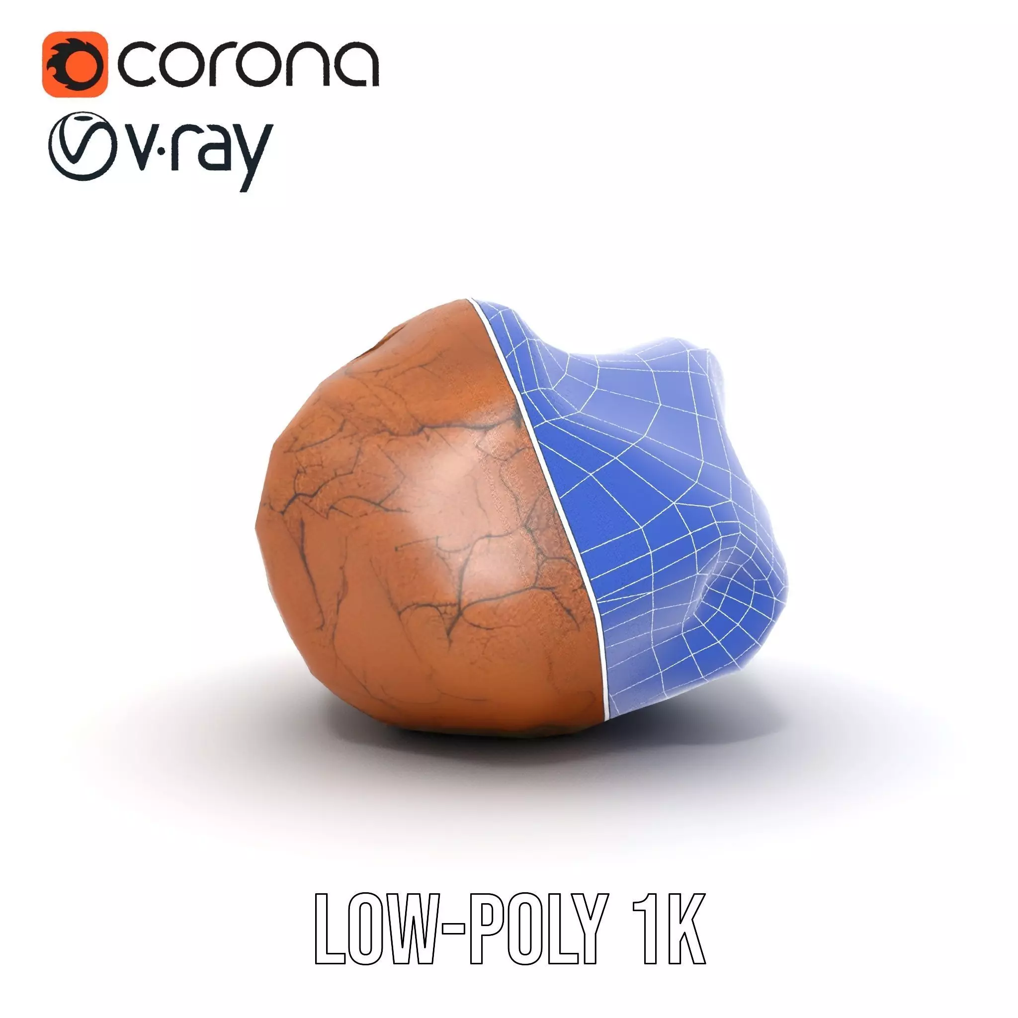 Terracotta Boulder model pack Low-poly 3D model_19