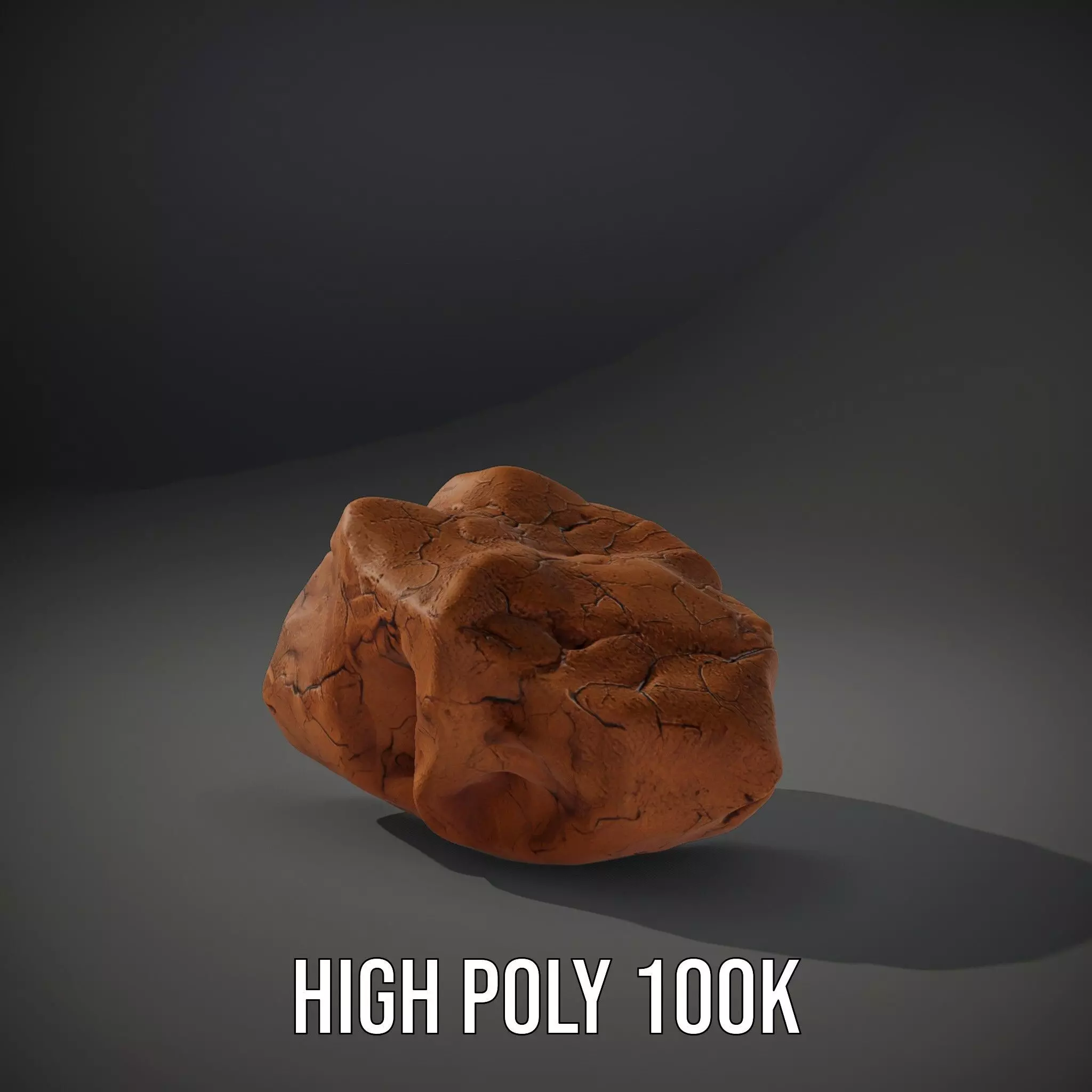 Terracotta Boulder model pack Low-poly 3D model_10
