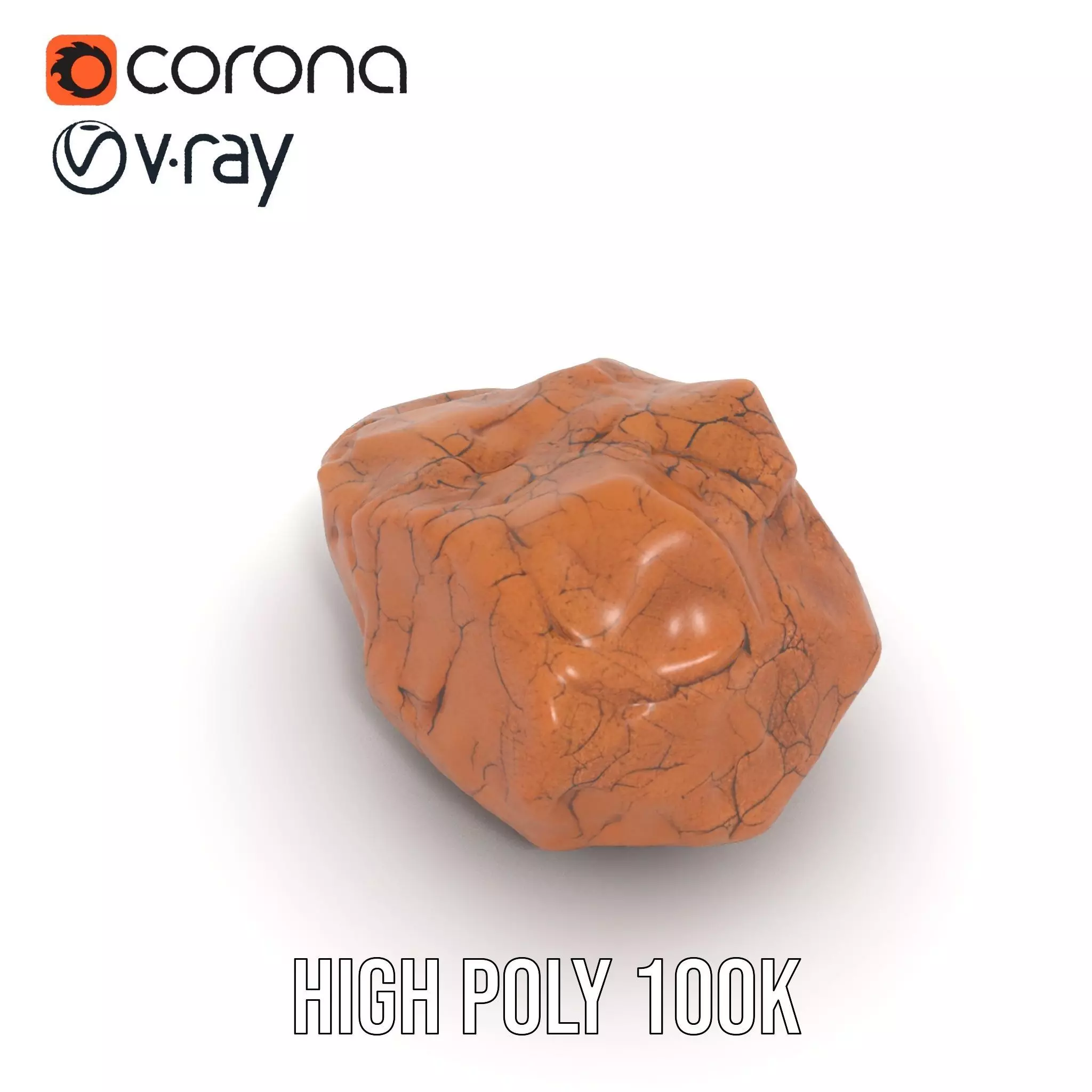 Terracotta Boulder model pack Low-poly 3D model_26