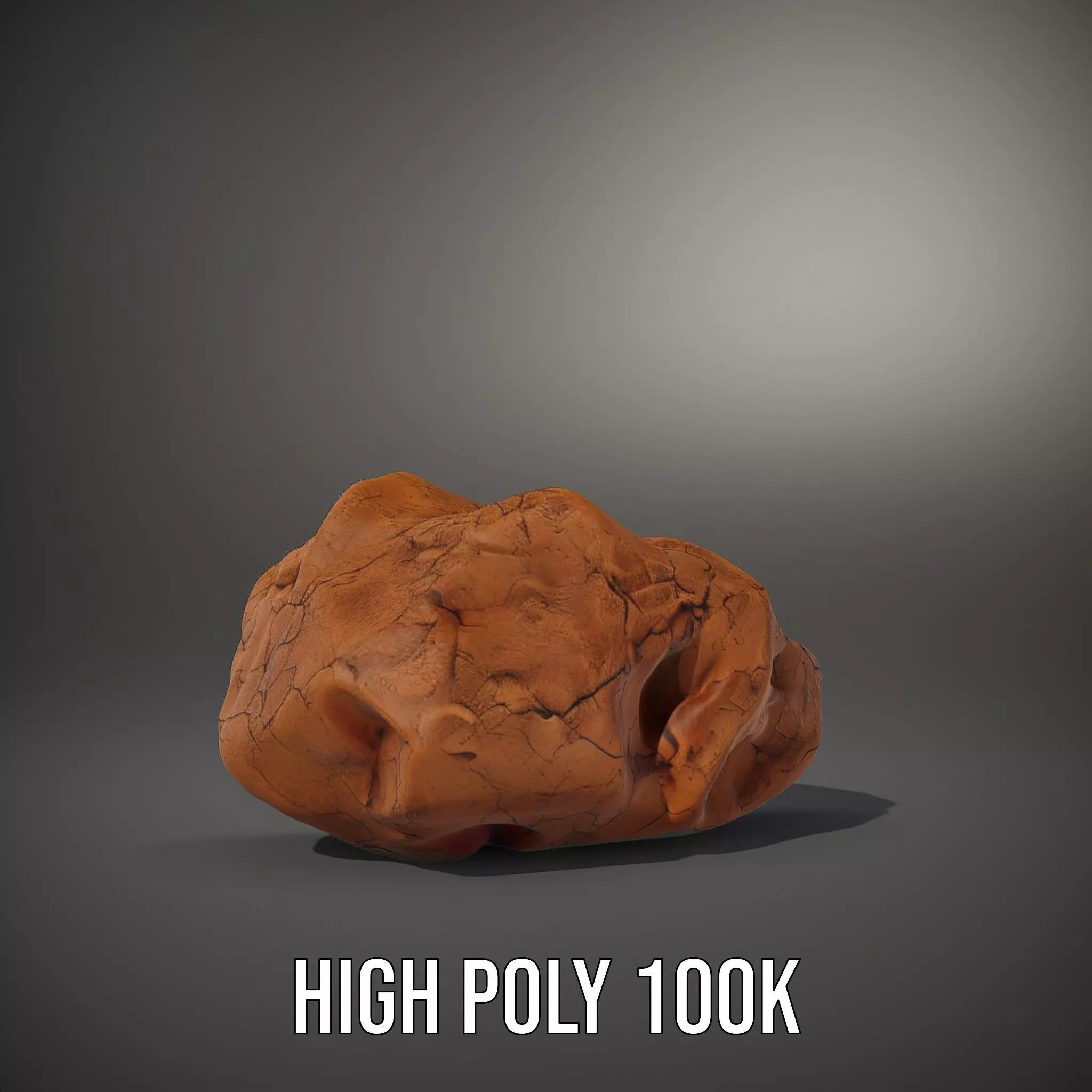 Terracotta Boulder model pack Low-poly 3D model_8